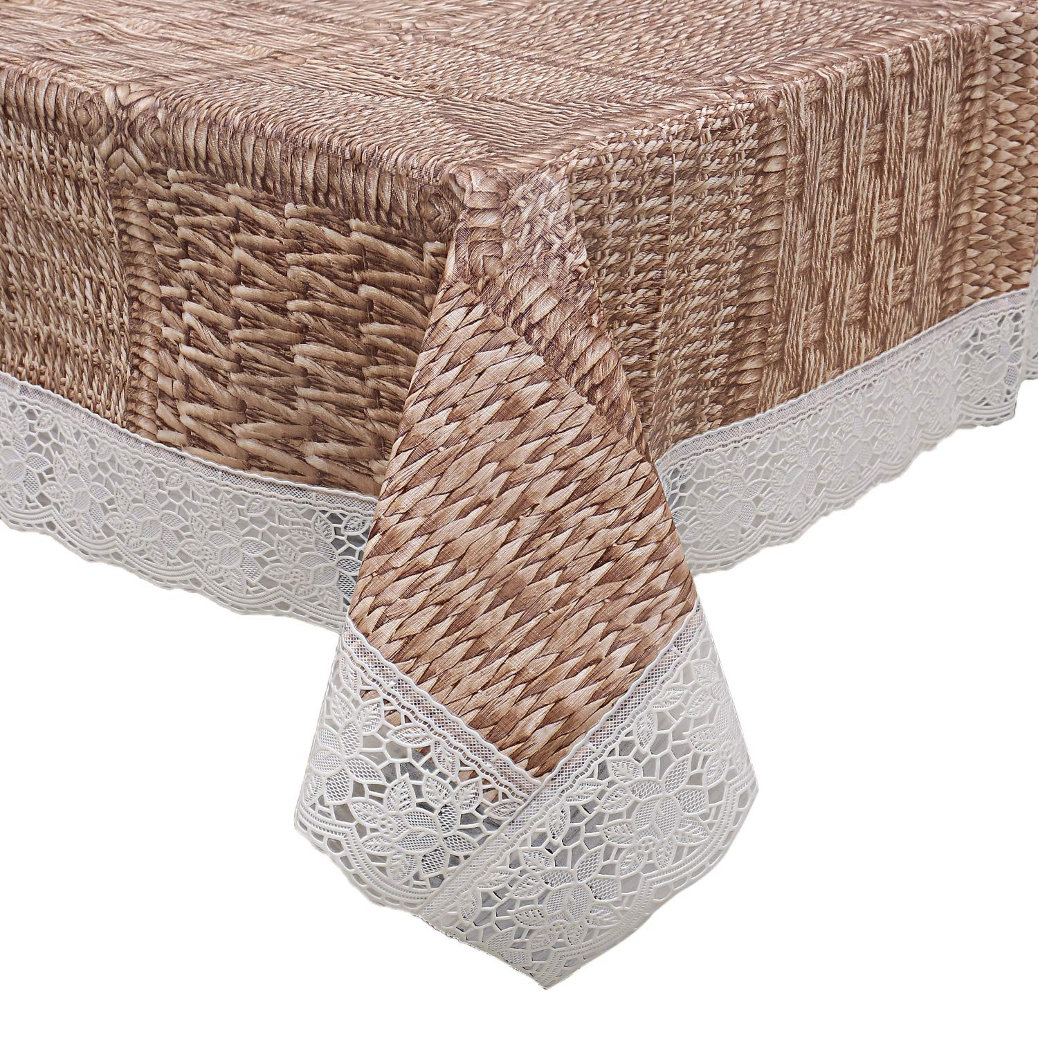 Kuber Industries Wooden Design PVC 4 Seater Center Table Cover 40