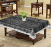 Kuber Industries Wooden Print PVC Center Table Cover/Table Cloth For Home Decorative Luxurious 4 Seater, 60&quot;x40&quot; (Black) 54KM4262