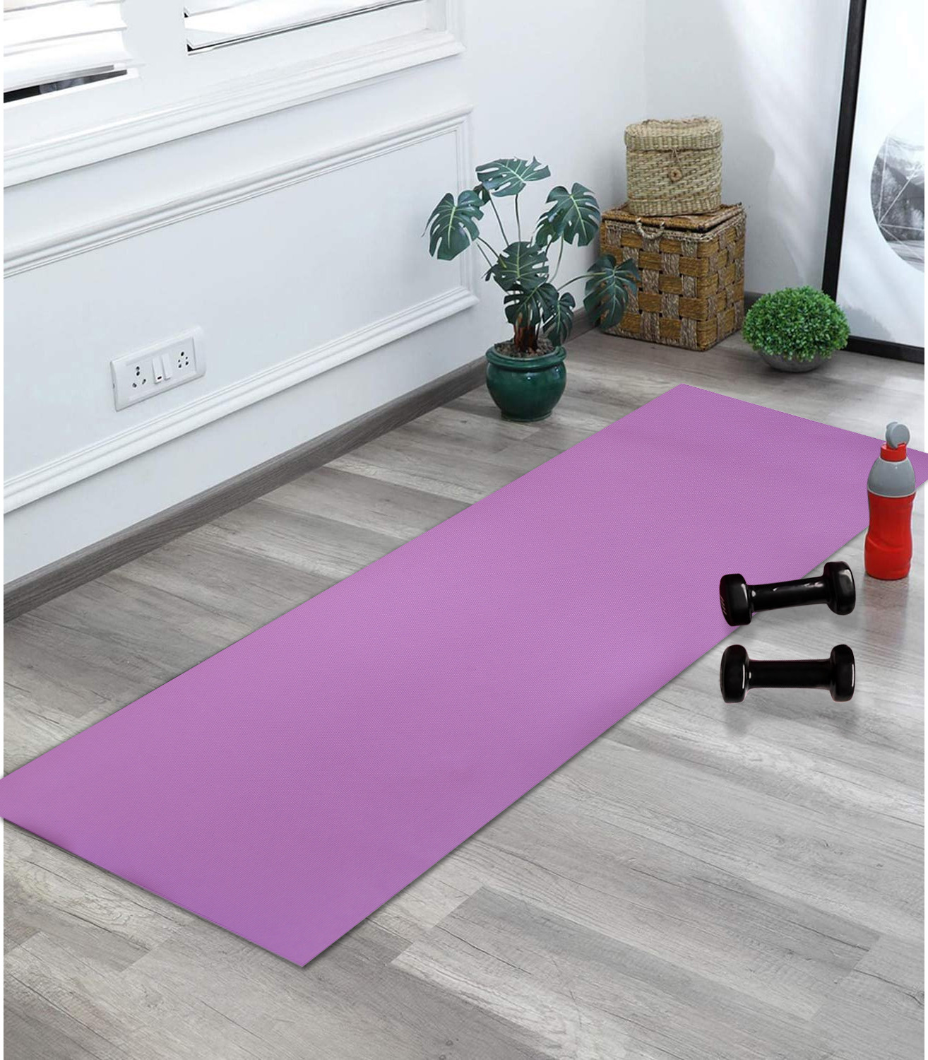 Kuber Industries Yoga Mat | Eva Foam Workout Mat | Anti-Skid Floor Exercise Mat | Carpet Mat for Gym-Fitness | Yoga Mat for Women | Yoga Mat for Men | 6 MM | Purple