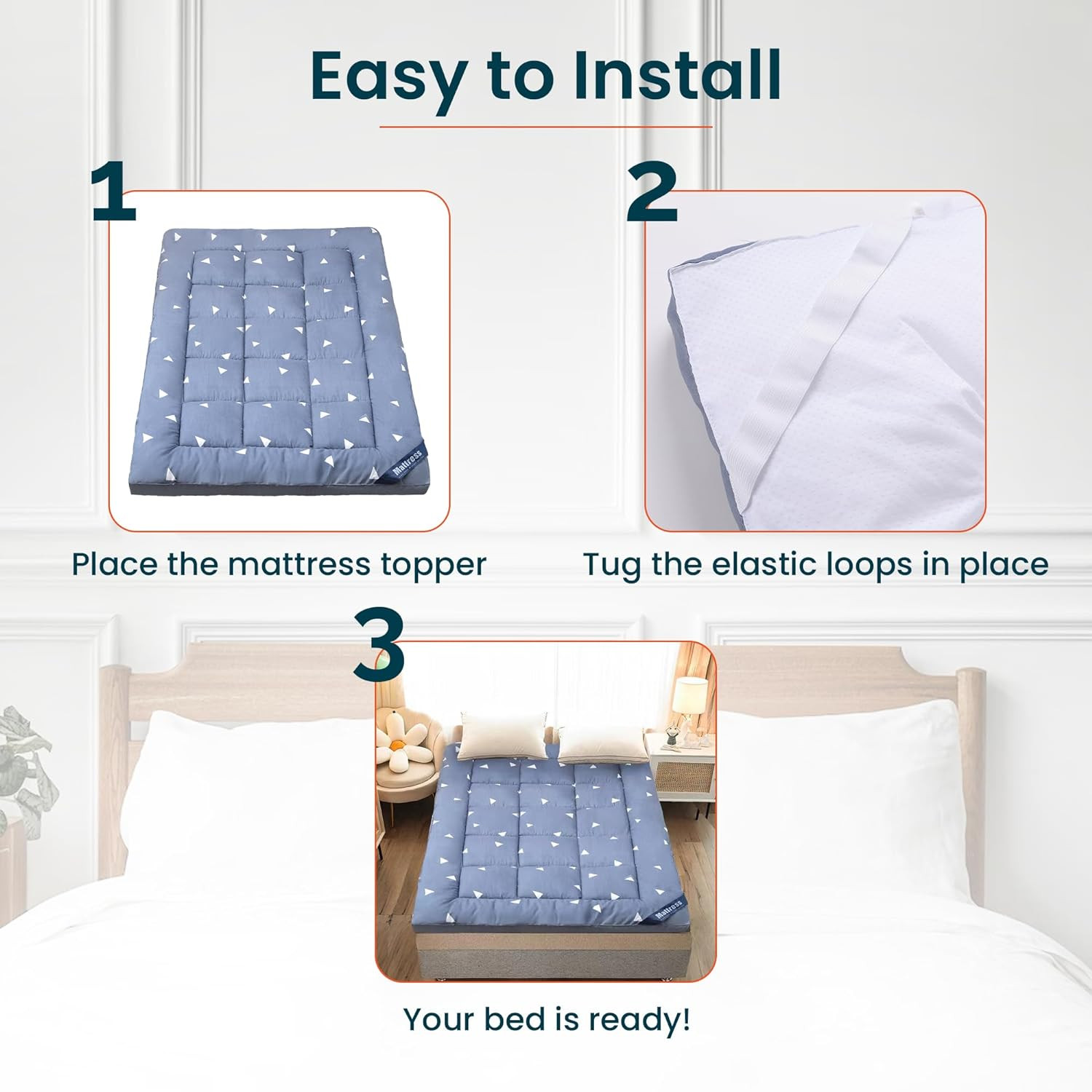 Kuber IndustriesMattress Topper/Padding|Mattress For Comfortable Sleep 4 x 6 Feet|Blue