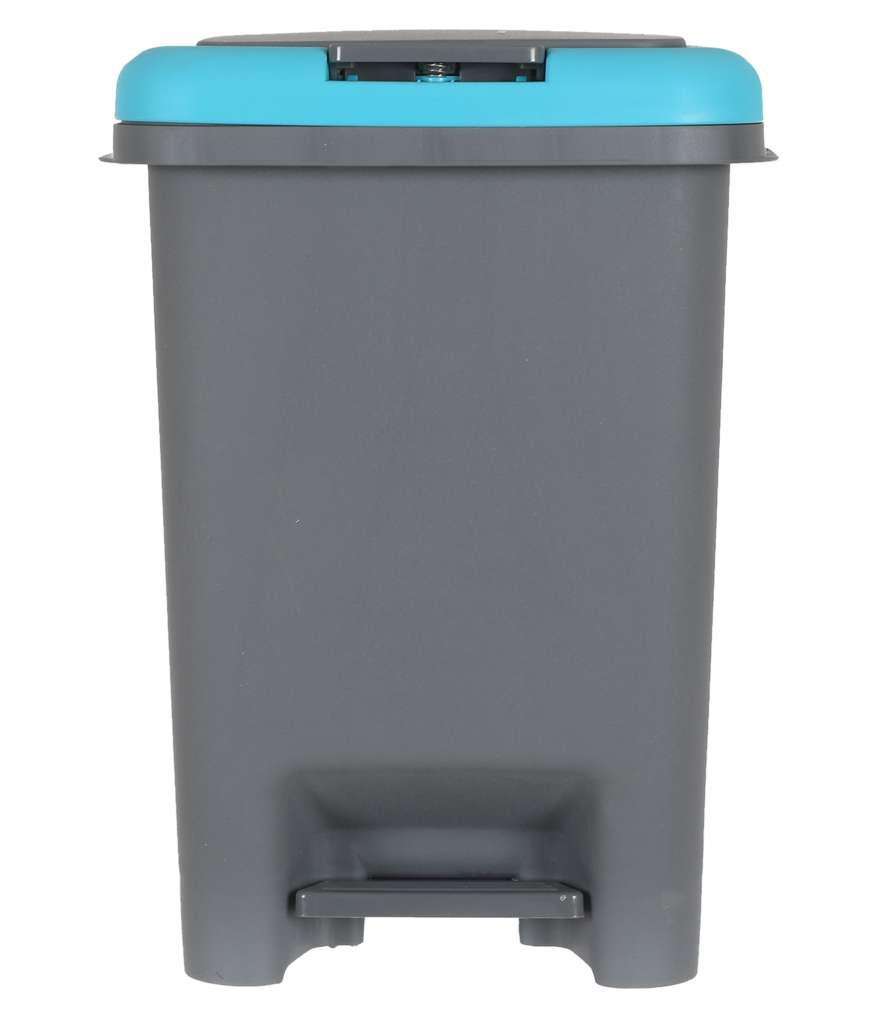 Kuber IndustriesPortable 6.5 Ltr Plastic Push And Pedal Dustbin With Lid Garbage Bins for Home Office (Grey & Blue)