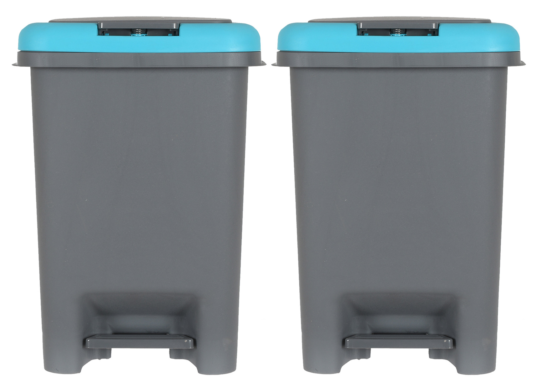 Kuber IndustriesPortable 6.5 Ltr Plastic Push And Pedal Dustbin With Lid Garbage Bins for Home Office (Grey & Blue)