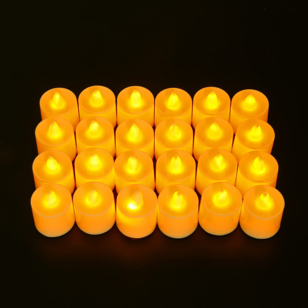 Kuber LED Candles for Home Decoration | Battey Operated | Flameless Yellow Light | Diwali Lights for Home Decoration, Along with Other Festivities &amp; Parties| Pack of 24, Yellow
