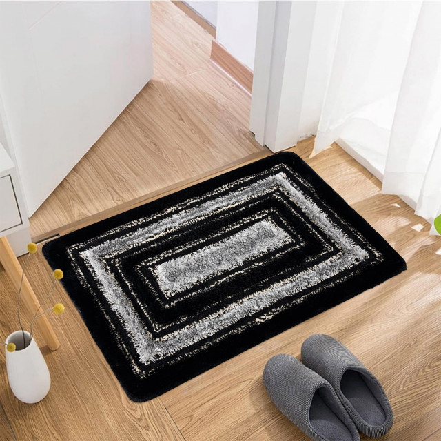 Chrider Door Mat, 24x36 Indoor Outdoor Floor Mat, Non-Slip Absorbent Front  Back Doormat Entryway Rugs, Low Profile Resist Dirt Door Mats for Home,  Entrance, Garage, Patio(24x36, Black-Geometric) 