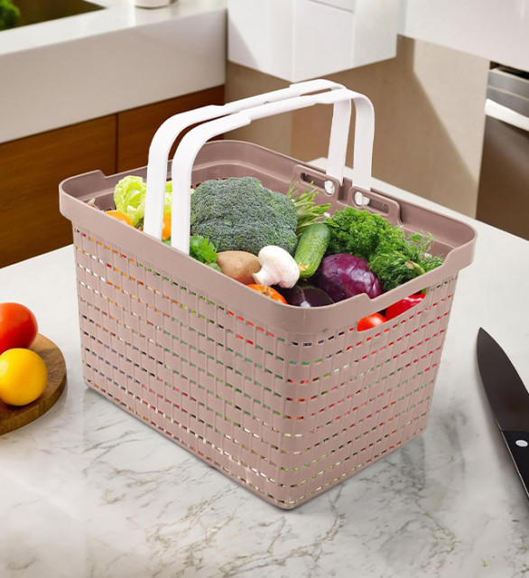 Storage Basket With Handle &amp; Lid