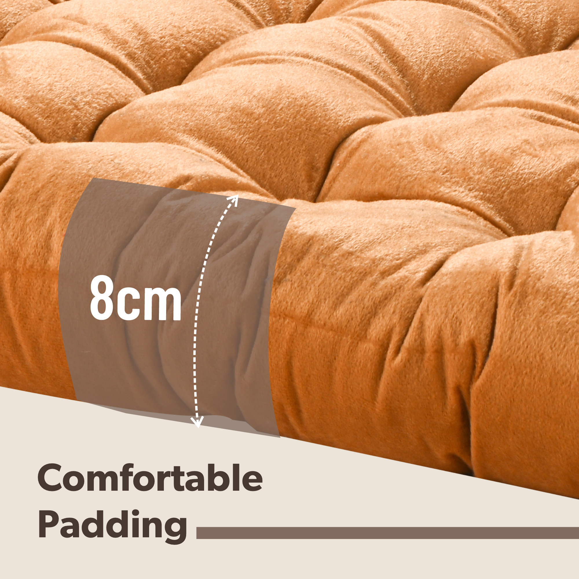 16 Inch Heavy Velvet Chair Pad Cushion with Drawstrings for Dining Office  Home  Soft Seat Pad  Support for Long Sitting  Golden