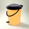 Pedal Dustbin | Dustbin with Lid | Garbage Bin with Handle | Dustbin for Kitchen-Bathroom | Wet &amp; Dry Waste Bin | Black Dhakkan Trash Can | 10 LTR | Orange