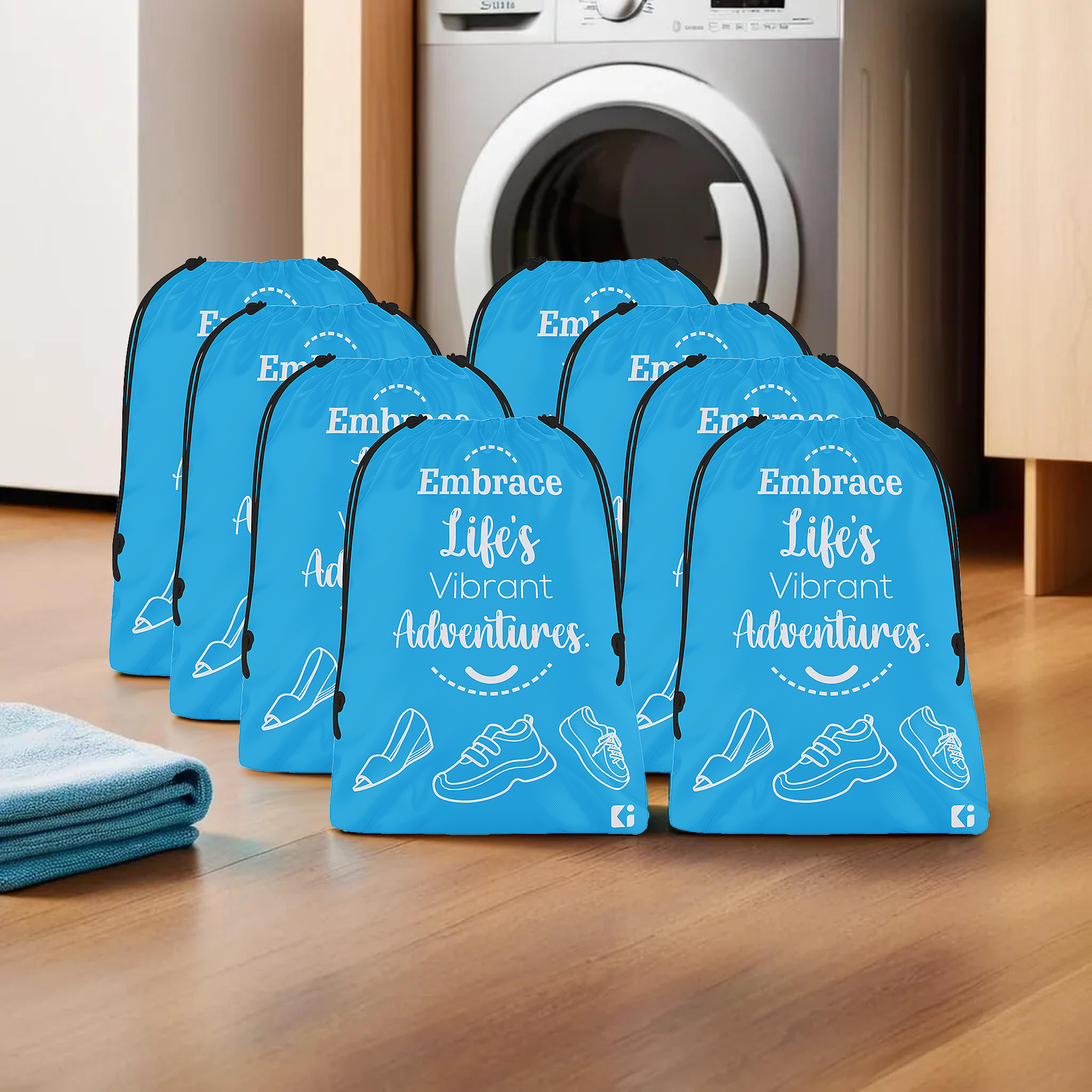 Kuber Industries Pack of 6 Travel Packing Bags  Travel Pouches  Parachute Travel Organizer  Organizer Bags for Travel-Hiking-Adventure  Waterproof Laundry Bag  Small  Sky Blue