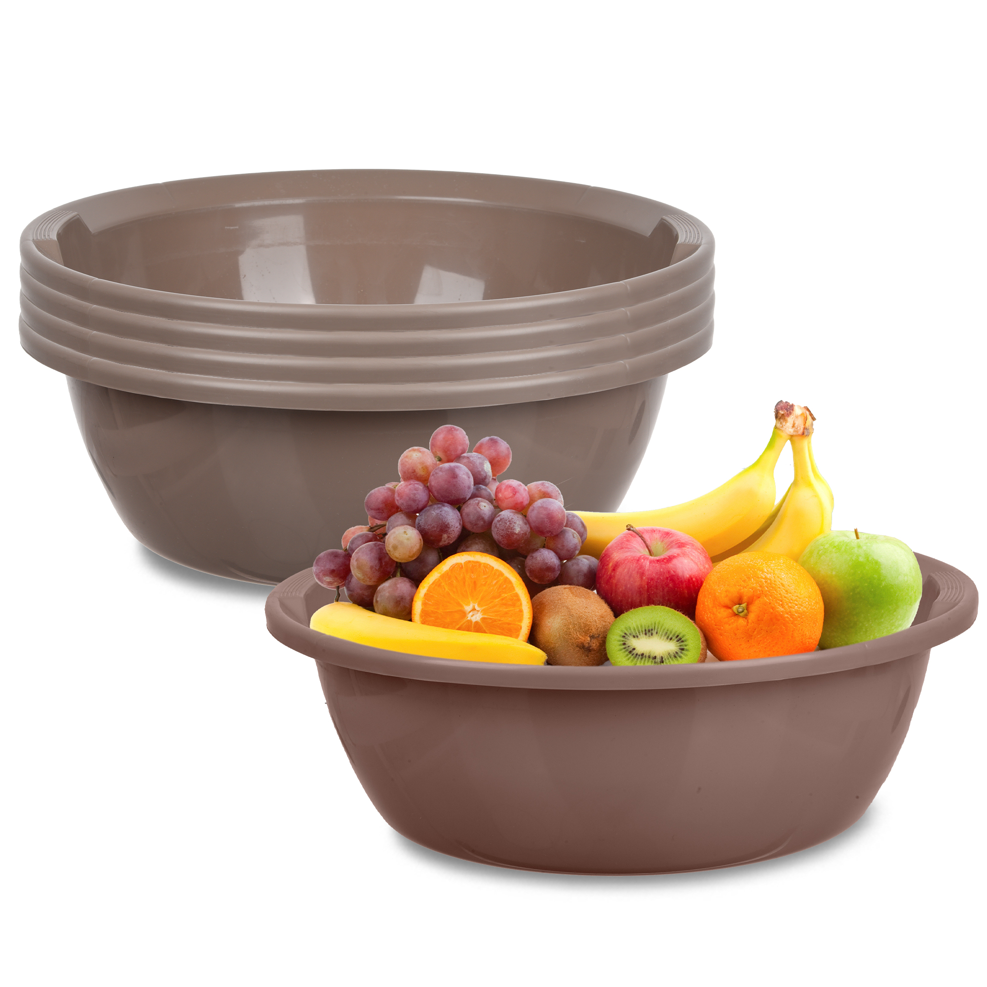 Kuber Industries Pack of 2 Kitchen Basket  Stationery Organizer Tub  Multipurpose Storage Organizer  Office Supplies Organizer for Pen-Pencil-Staplers-Clips  Desktop Organizer  12 LTR  Brown