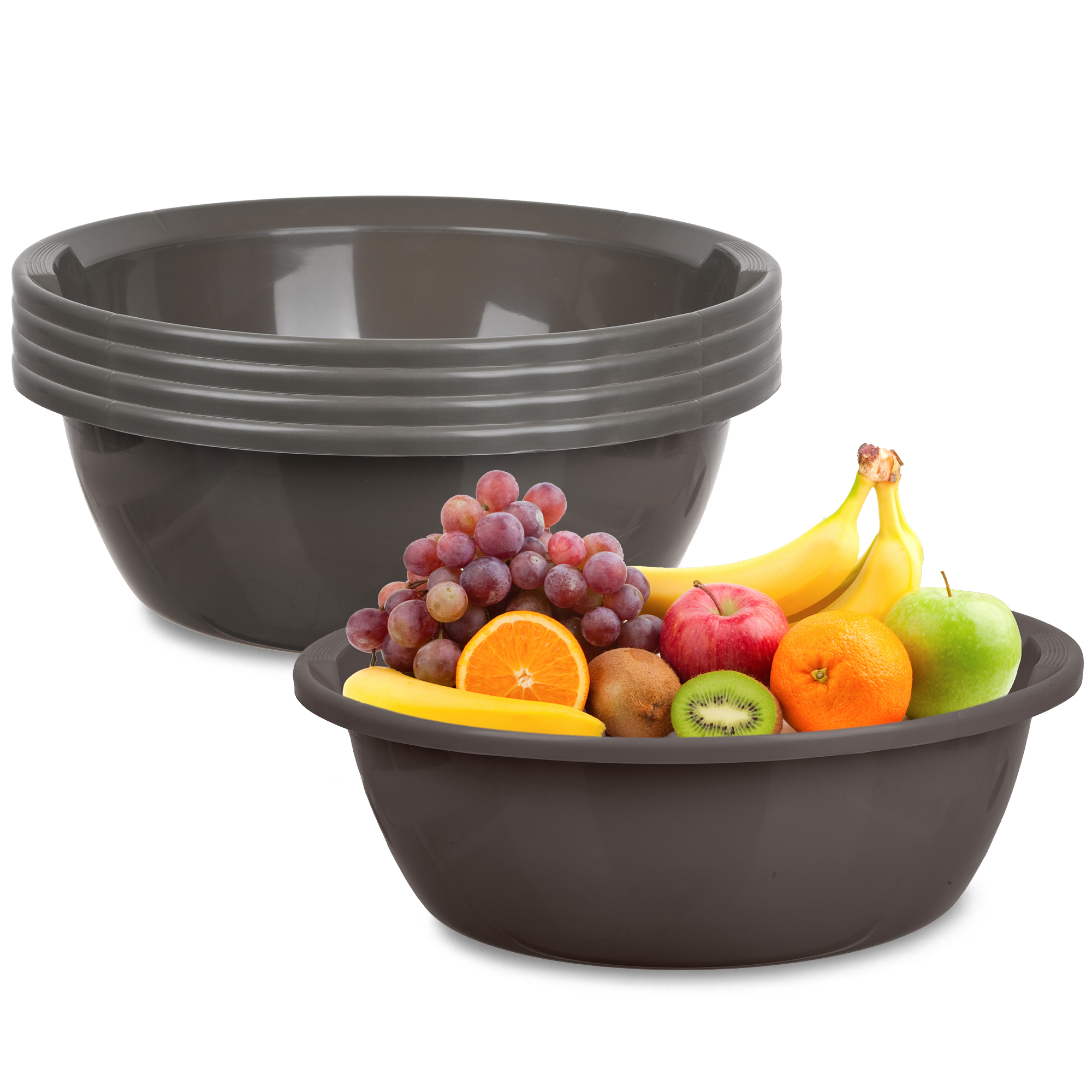 Kuber Industries Pack of 2 Kitchen Basket  Stationery Organizer Tub  Multipurpose Storage Organizer  Office Supplies Organizer for Pen-Pencil-Staplers-Clips  Desktop Organizer  12 LTR  Gray