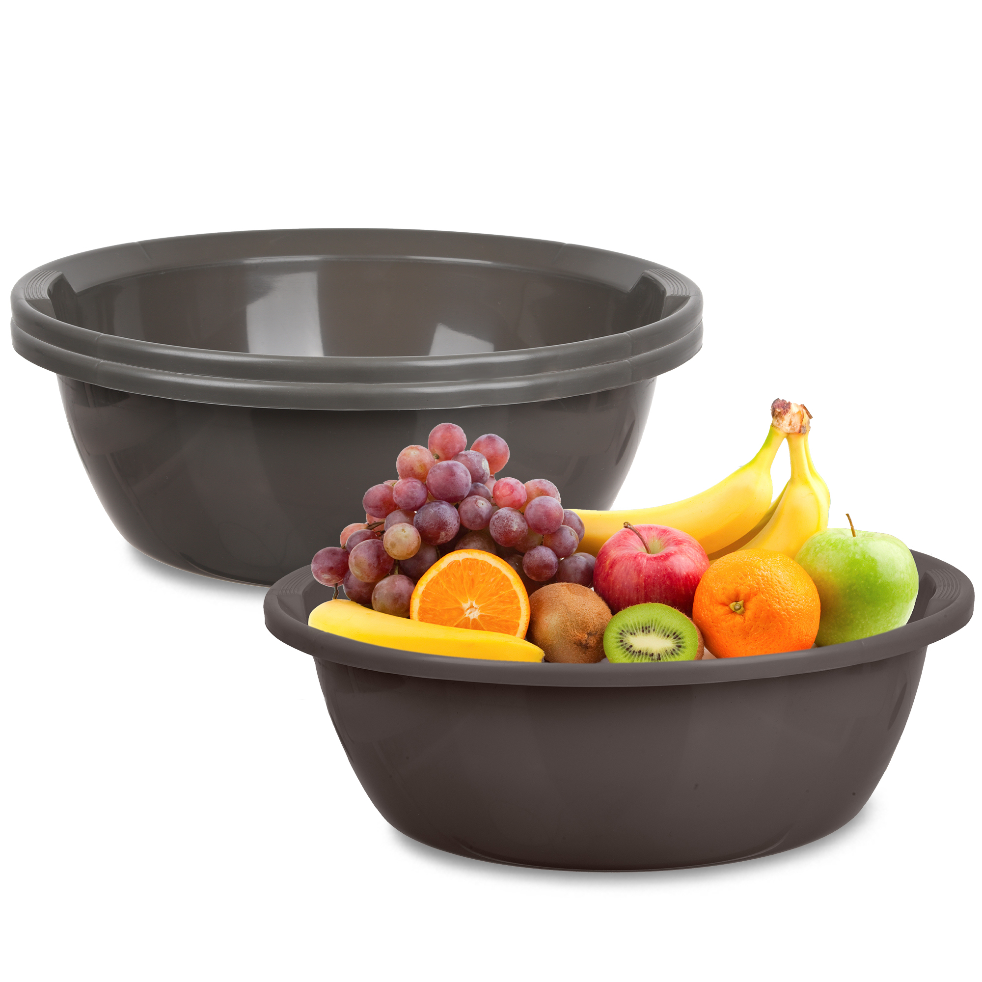 Kuber Industries Pack of 2 Kitchen Basket  Stationery Organizer Tub  Multipurpose Storage Organizer  Office Supplies Organizer for Pen-Pencil-Staplers-Clips  Desktop Organizer  12 LTR  Gray