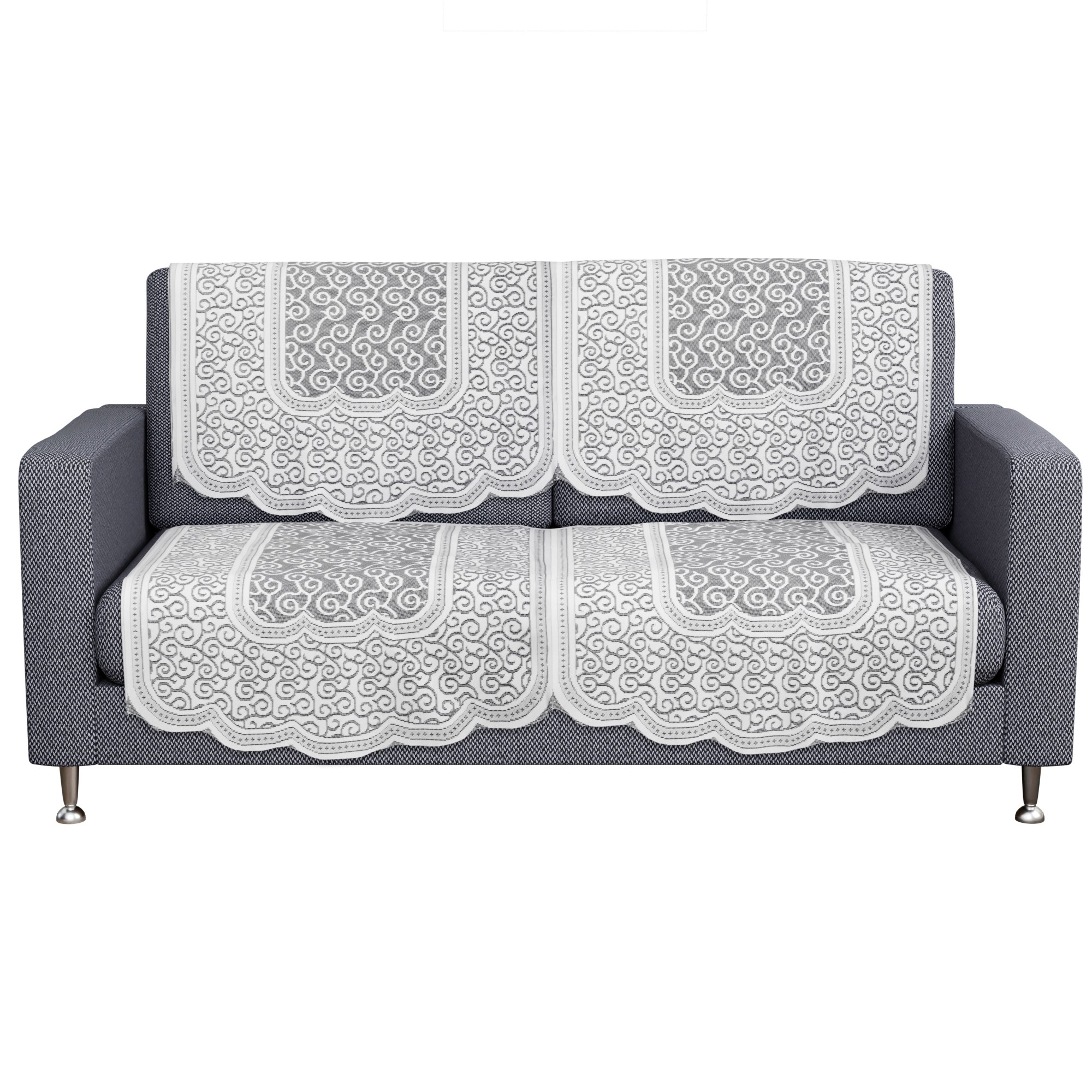 Kuber Industries Sofa Cover  Net 21 Seater Sofa Slip Cover Set  Couch Sofa Cover Set  Sofa Cover for Home  Sofa Slipcover Set  Sofa Cover for Living Room  Zig Zag Printed  White