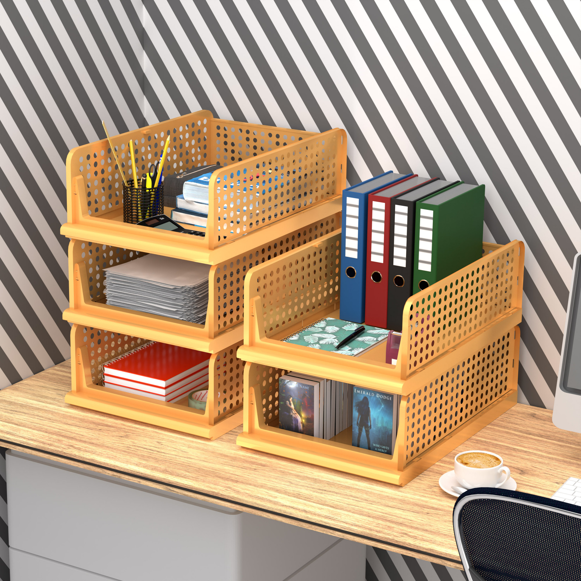 Kuber Industries  3-Tier  Office Desk Organizers  Plastic Makeup Cosmetic Storage Box  Drawers for Dressing Table  Organizers for Bathroom Countertop  Holder for Brushes Lotions  Ivory