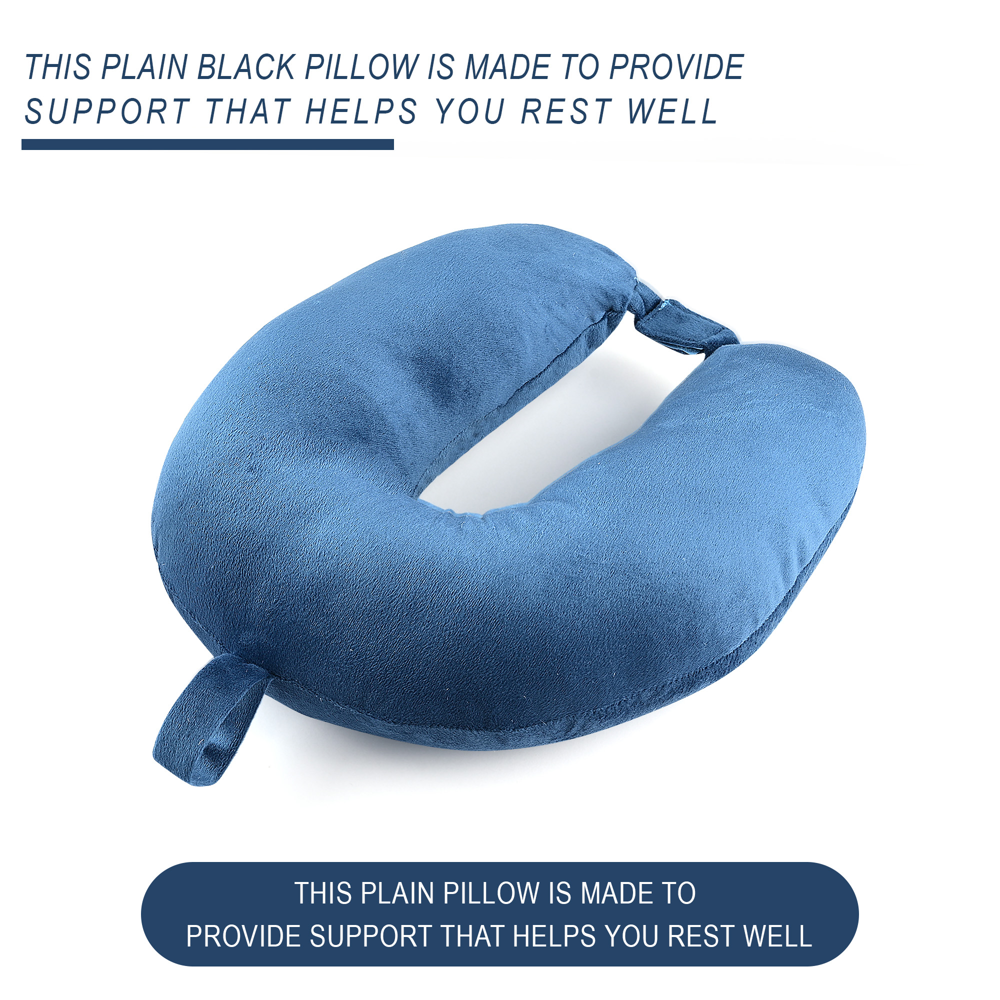 Neck Pillow  Plain Travel Pillow for Neck  Neck Rest Pillow  Neck Cushion Pillow for Car  Microfiber Pillow for Neck  Blue