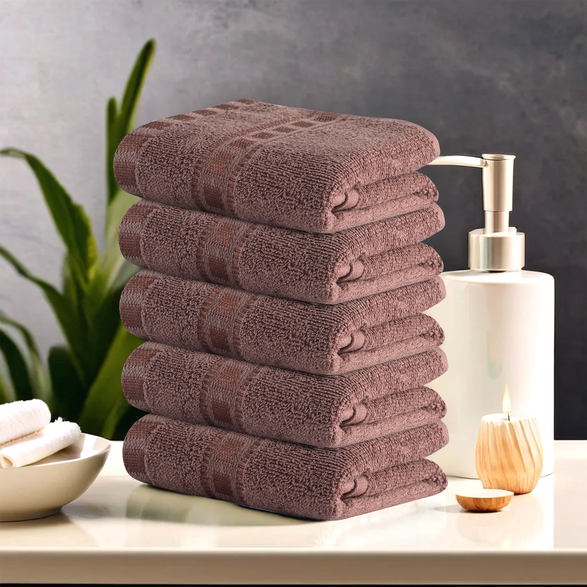 Kuber Industries Pack of 2 Cotton HandFace Towels For Men  Women  Easily Washable  Workout Gym Napkins For Men  Pocket Towel - Brown