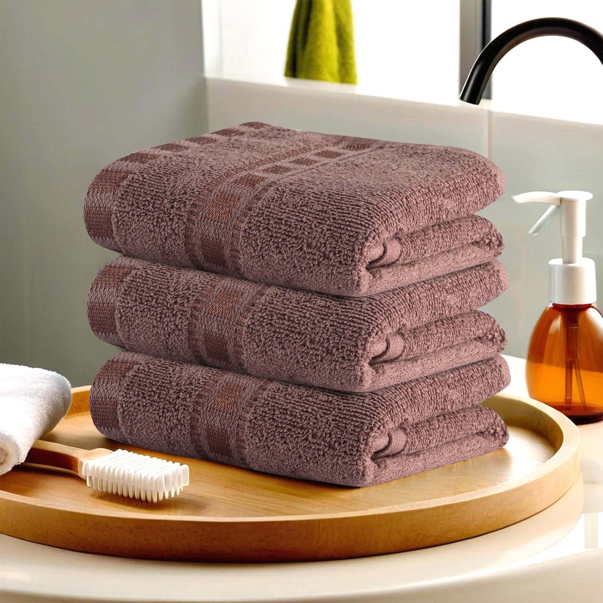 Kuber Industries Pack of 2 Cotton HandFace Towels For Men  Women  Easily Washable  Workout Gym Napkins For Men  Pocket Towel - Brown