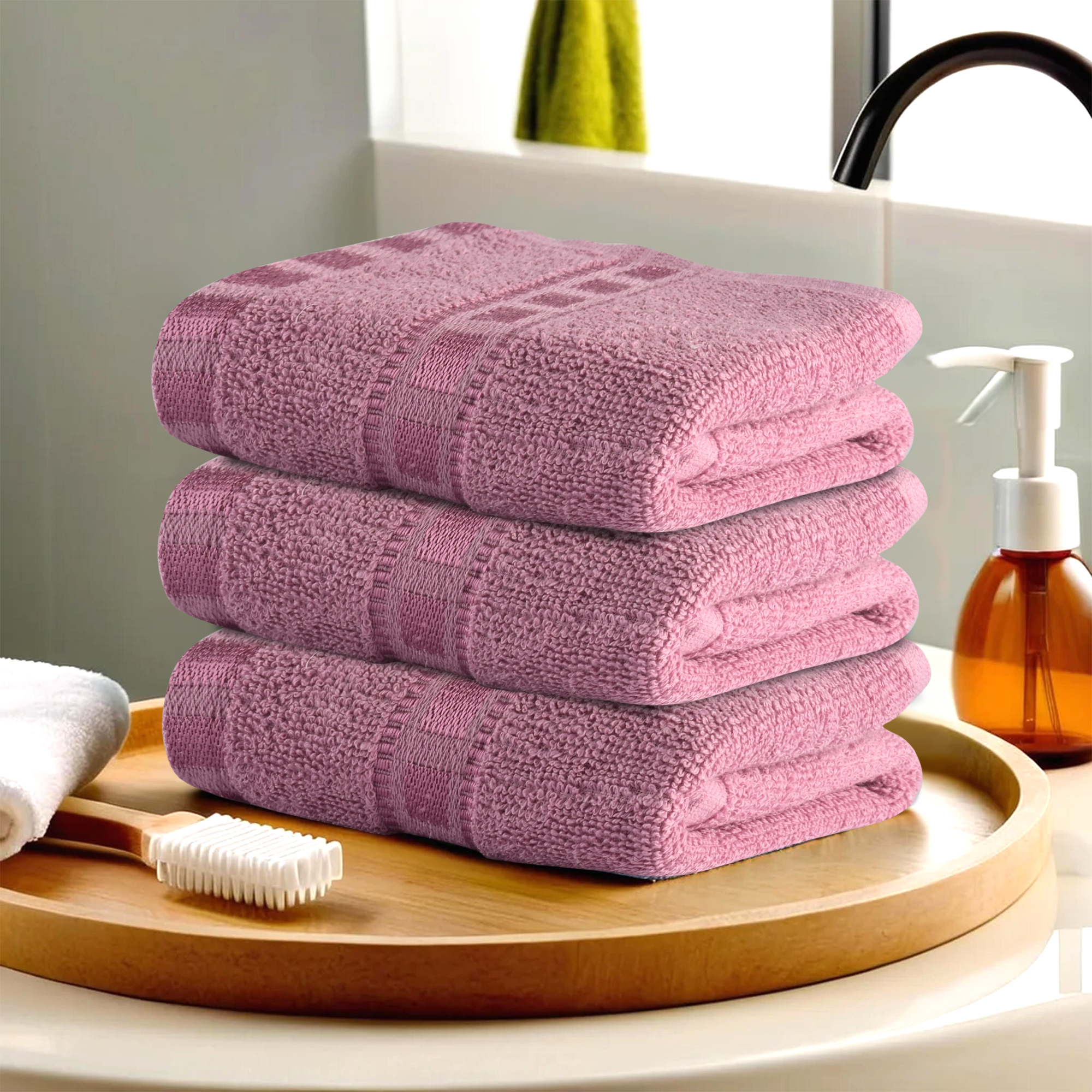 Kuber Industries Pack of 2 Cotton HandFace Towels For Men  Women  Easily Washable  Workout Gym Napkins For Men  Pocket Towel - Pink