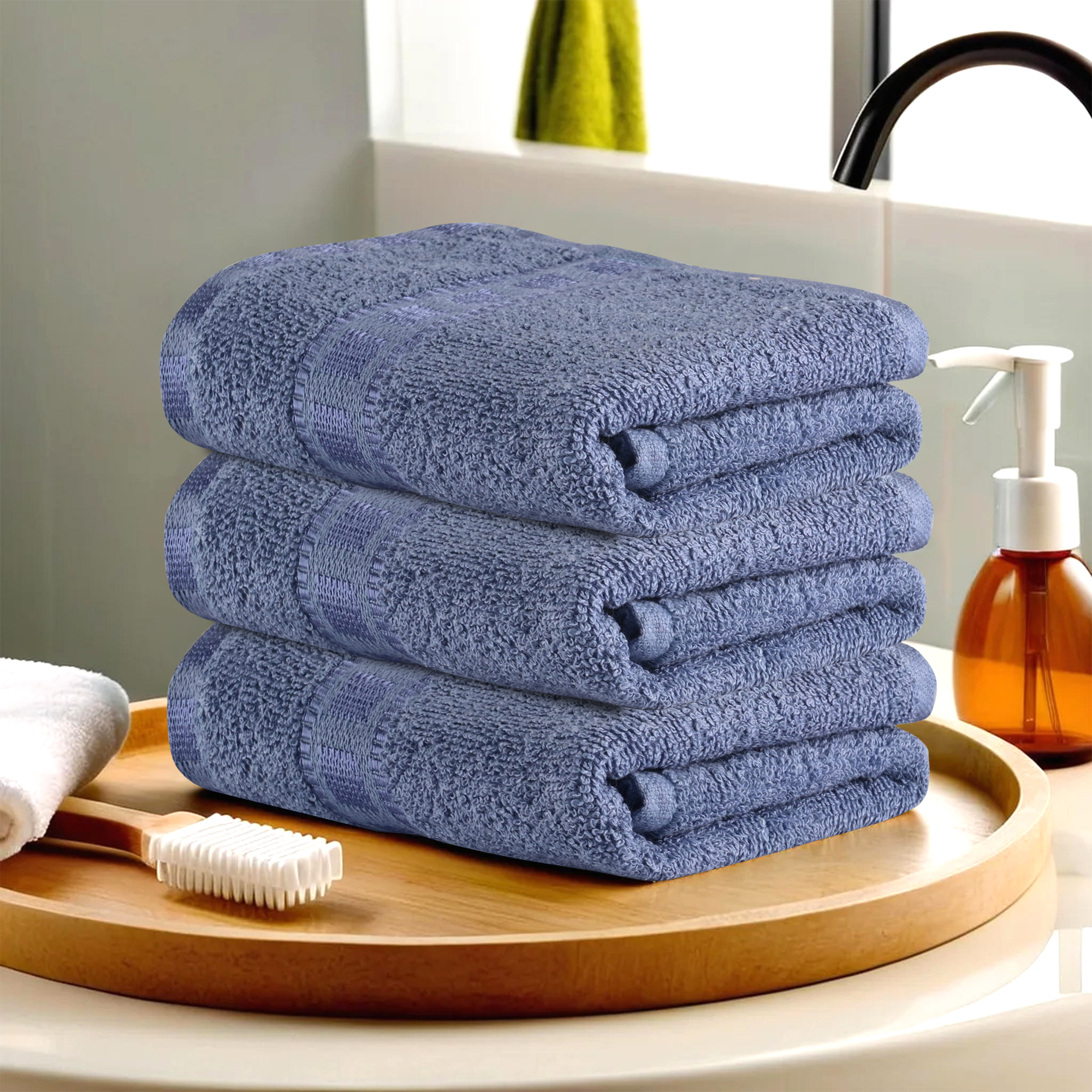 Kuber Industries Pack of 2 Cotton HandFace Towels For Men  Women  Easily Washable  Workout Gym Napkins For Men  Pocket Towel - Dark Blue