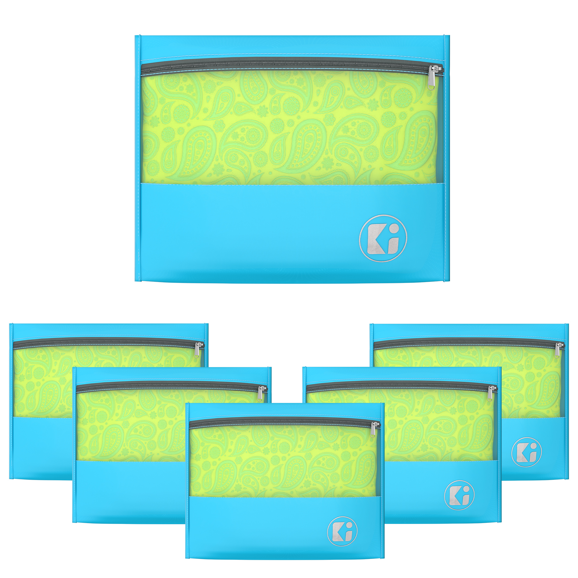 Kuber Industries Pack of 3 Waterproof Clothes Organizer  Saree  Dress Organizer For Wardrobe  Parachute Travel Storage Bag  Sky Blue