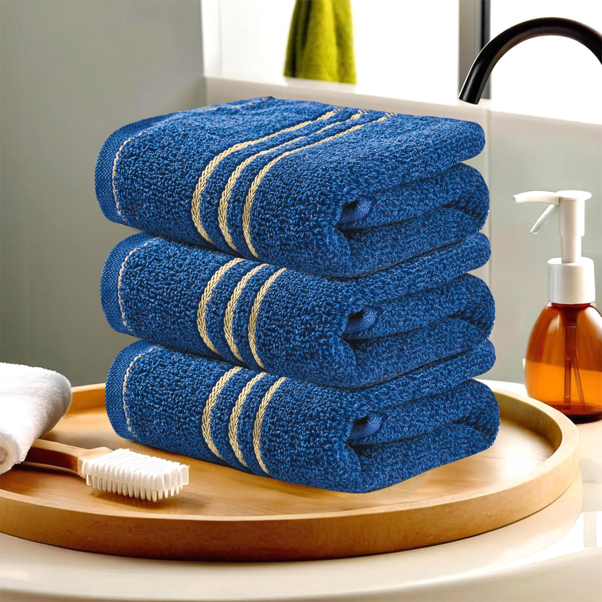 Kuber Industries Pack of 2 Soft Cotton Face Towels For Men  WomenLadies  Easily Washable  Pocket Towels  Workout Gym Napkins For Men -Dark Blue