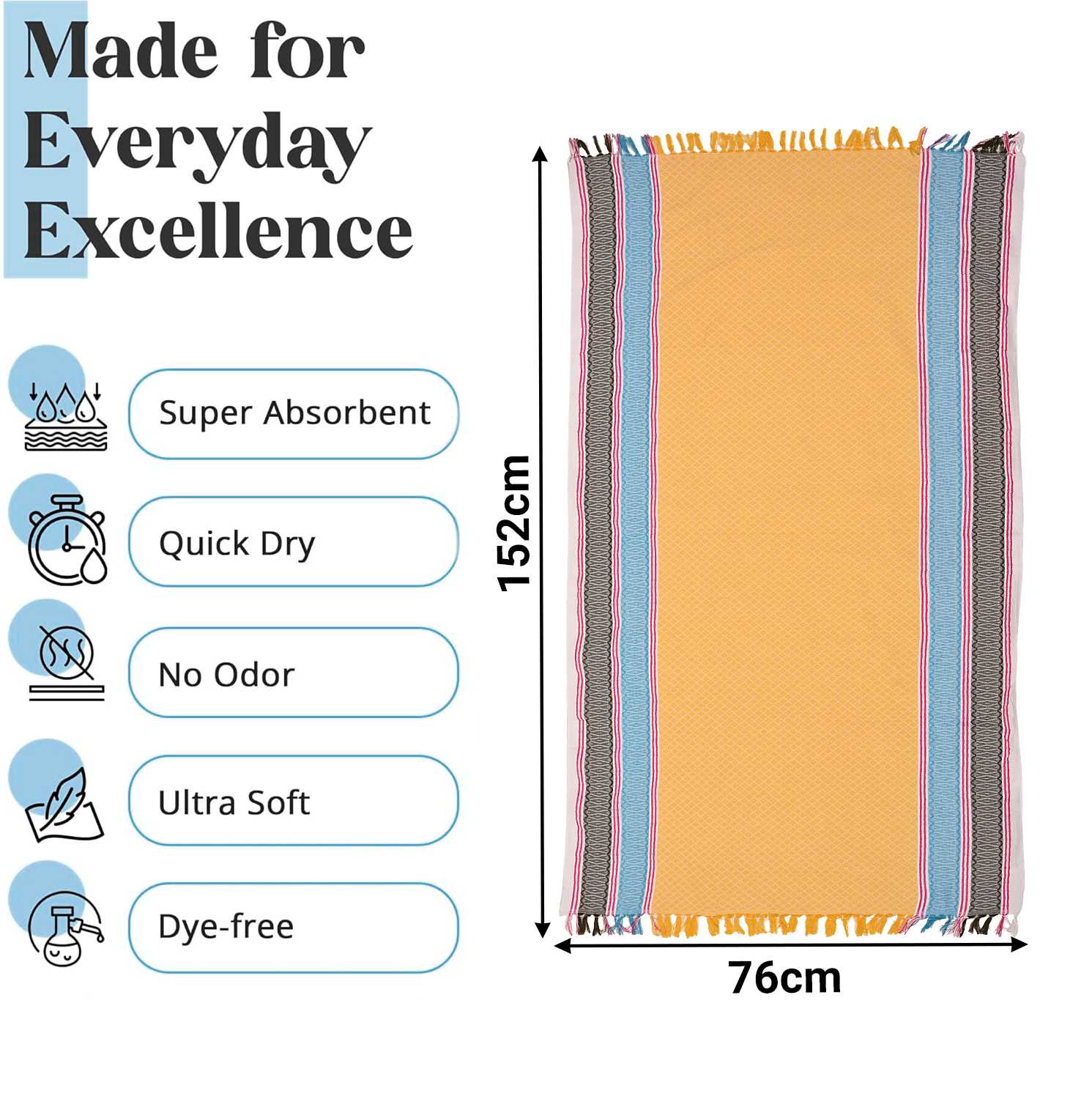 Kuber Industries Cotton Bath Towel for Women  Unisex Swimming  Bathing Towel  30x60 Inch  Travel Cotton Towel  Gamcha  Assorted