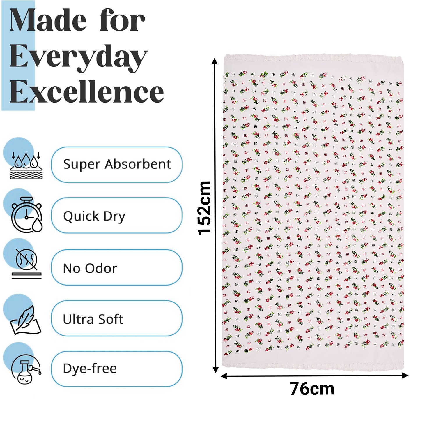 Kuber Industries Cotton Bath Towel for Women  Super Soft Swimming  Bathing Towel  30x60 Inch  Travel Cotton Towel  Gamcha  Assorted