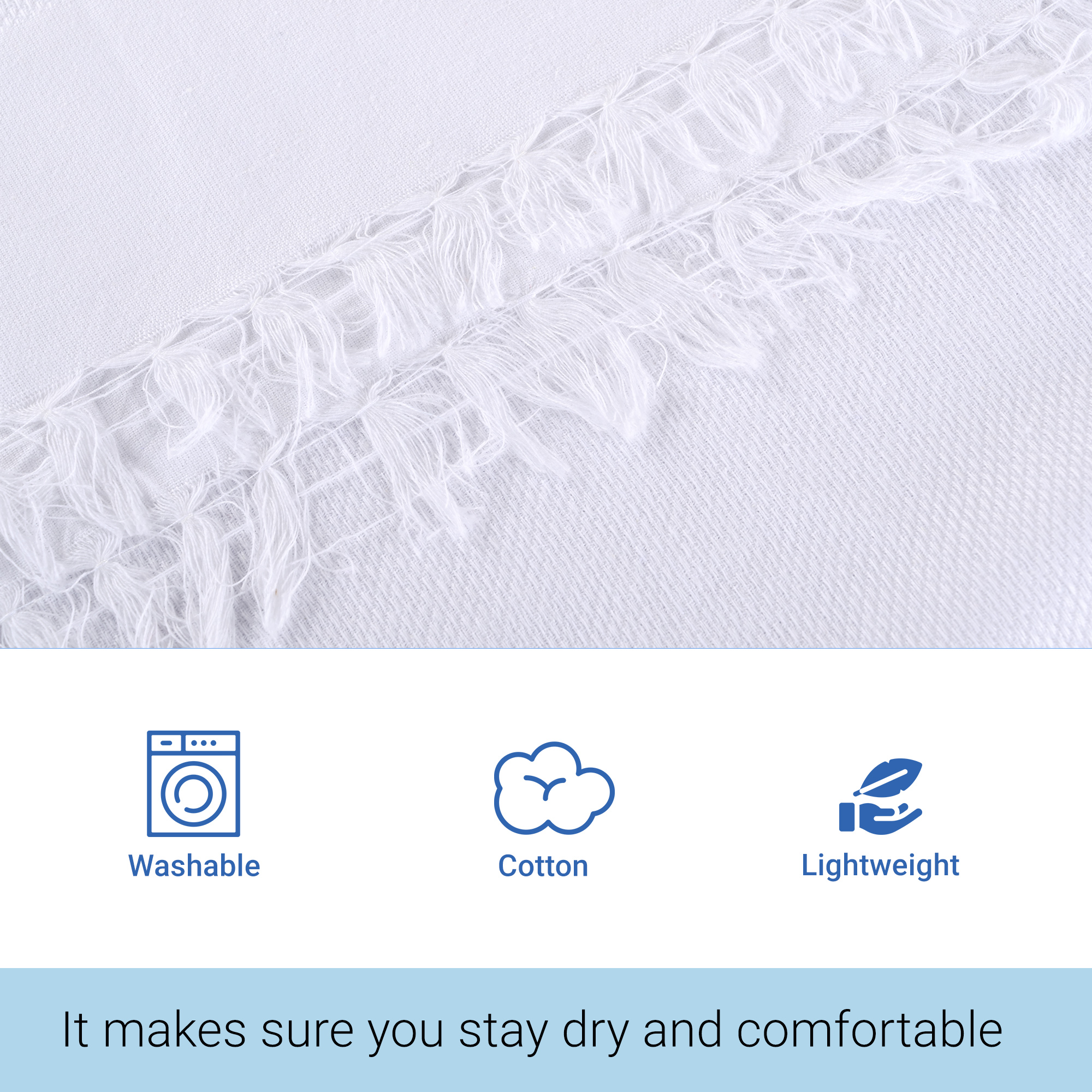 Kuber Industries Cotton Bath Towel for Women  Super Soft Swimming  Bathing Towel  30x60 Inch  Travel Cotton Towel  Gamcha  White