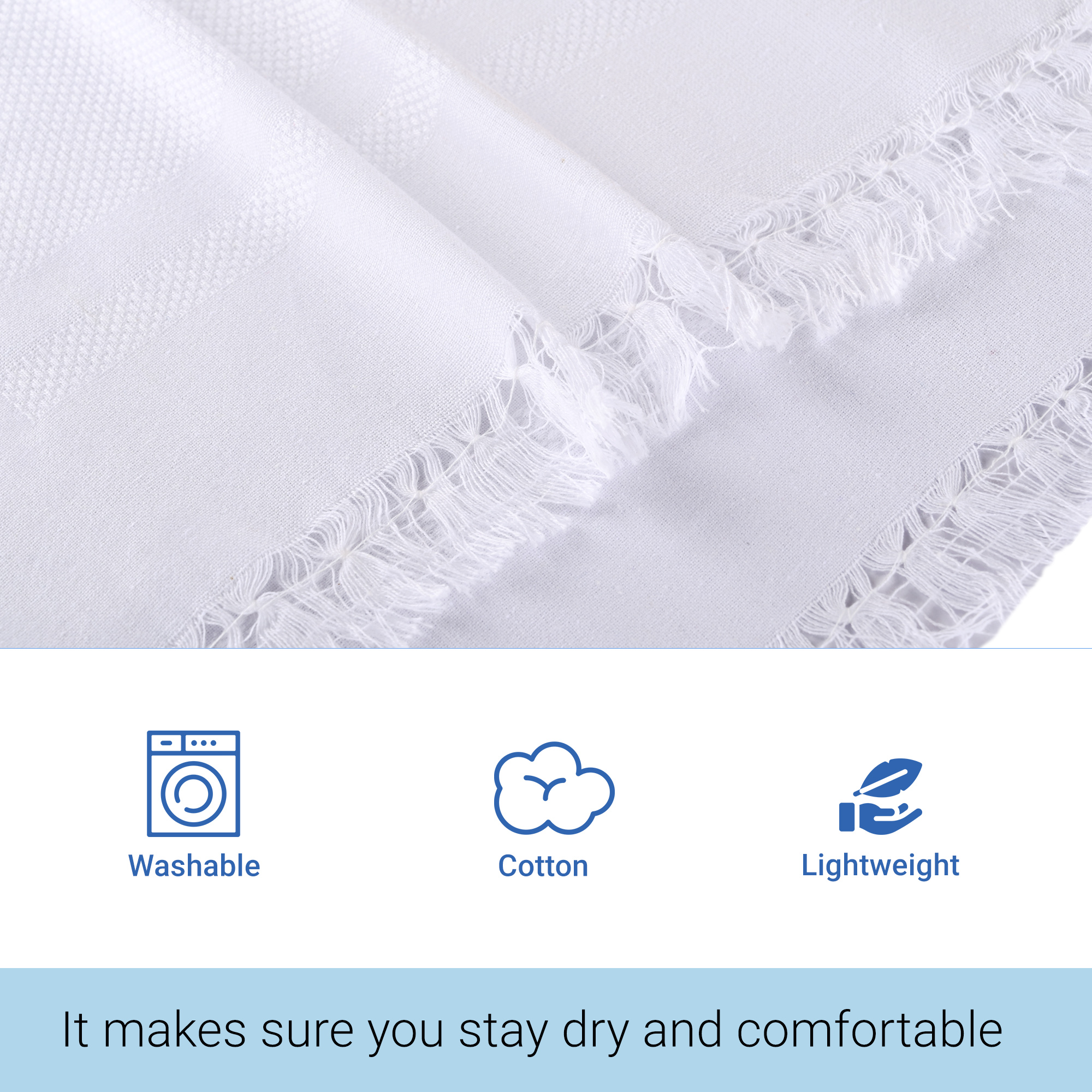 Kuber Industries 6 Pcs Soft Cotton Face Towels For Men  Women  Easily Washable  Travel Friendly Pocket Towels  Gym Napkins  White