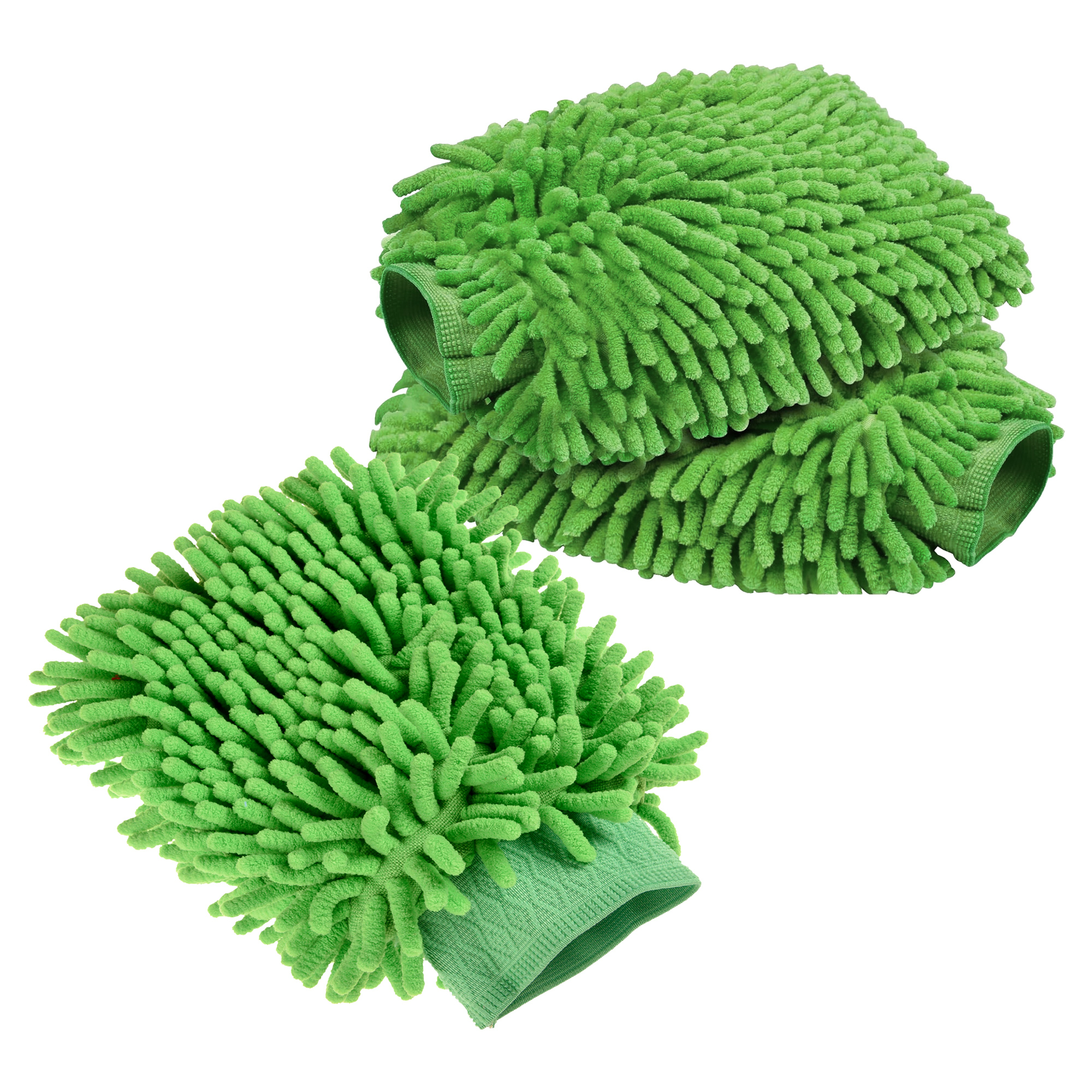 Kuber Industries Pack of 2 Multipurpose Microfiber Glove Duster for Home Cleaning  Soft  Reusable Dusting ClothDust Cleaner - Ideal for Fans Cars Sofas  Furniture  Plain Green