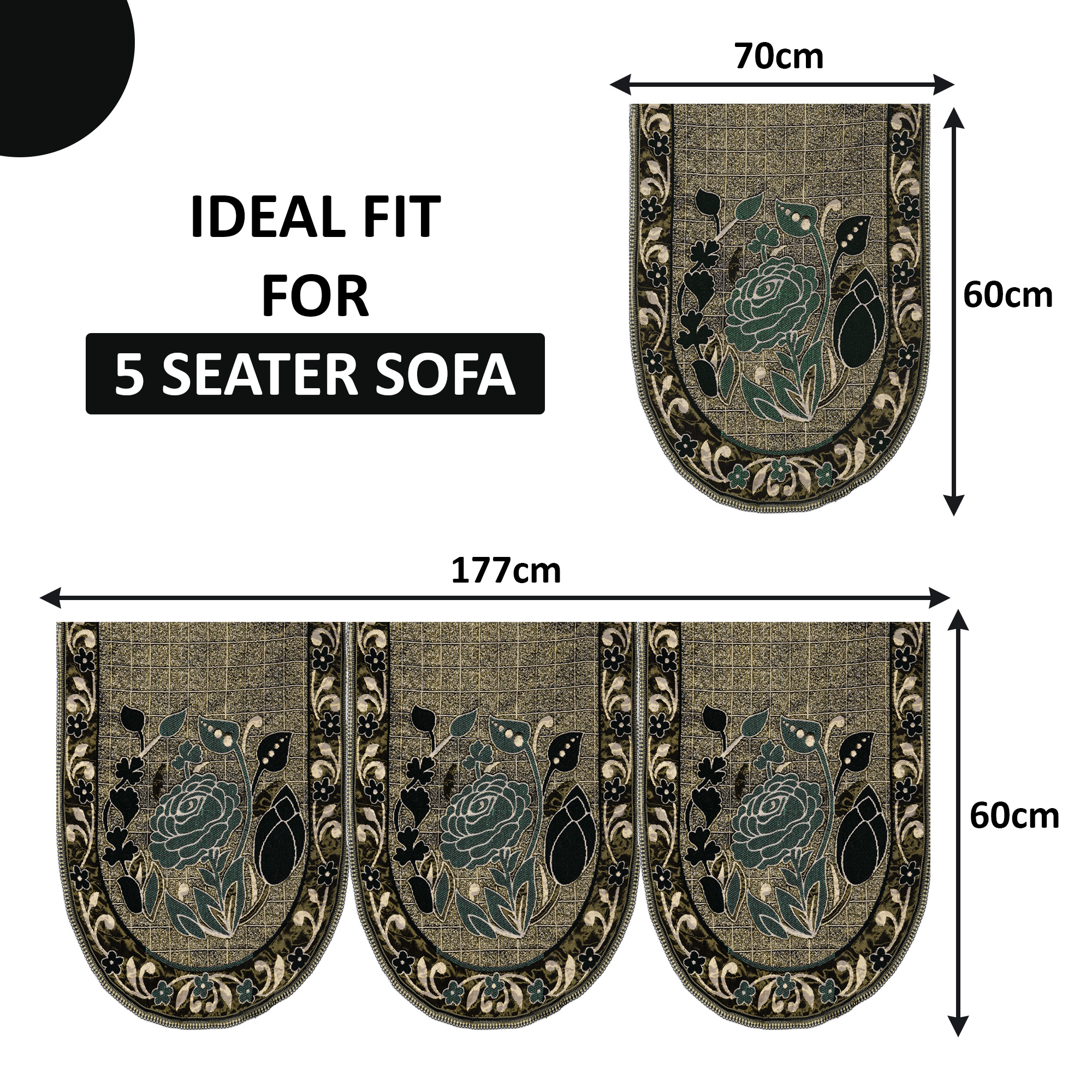 Kuber Industries Set of 10 5 seater sofa cover for Living Room  Durable  Stylish Sofa Slipcover Protector for Home Living Room  Office  Rose -Green  Blue