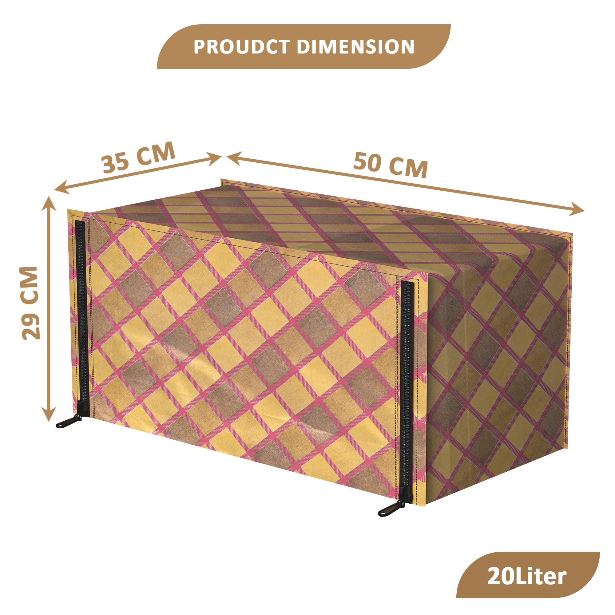 Kuber Industries 20L PVC Dustproof  Spill Resistant Microwave Cover with Ventillation Mesh  Durable Convection  Oven OTG CoversAccessories for Home Decor  Multi Floral-MaroonGolden