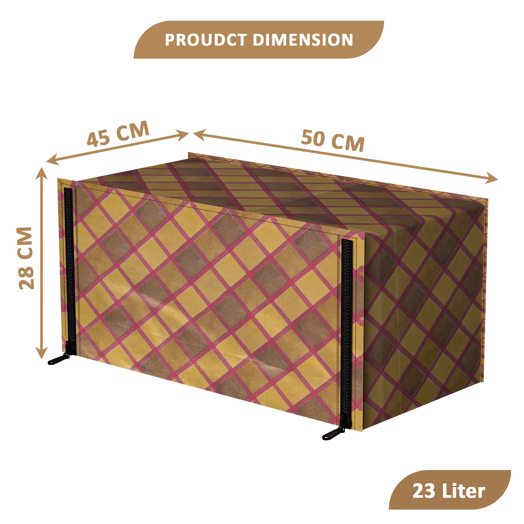 Kuber Industries 23L PVC Dustproof  Spill Resistant Microwave Cover with Ventillation Mesh  Durable Convection  Oven OTG CoversAccessories for Home Decor  Multi Floral-MaroonGolden