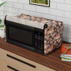 20L PVC Dustproof &amp; Spill Resistant Microwave Cover with Ventillation Mesh | Durable Convection &amp; Oven OTG Covers/Accessories for Home Decor | Multi Floral-Grey&amp;Brown