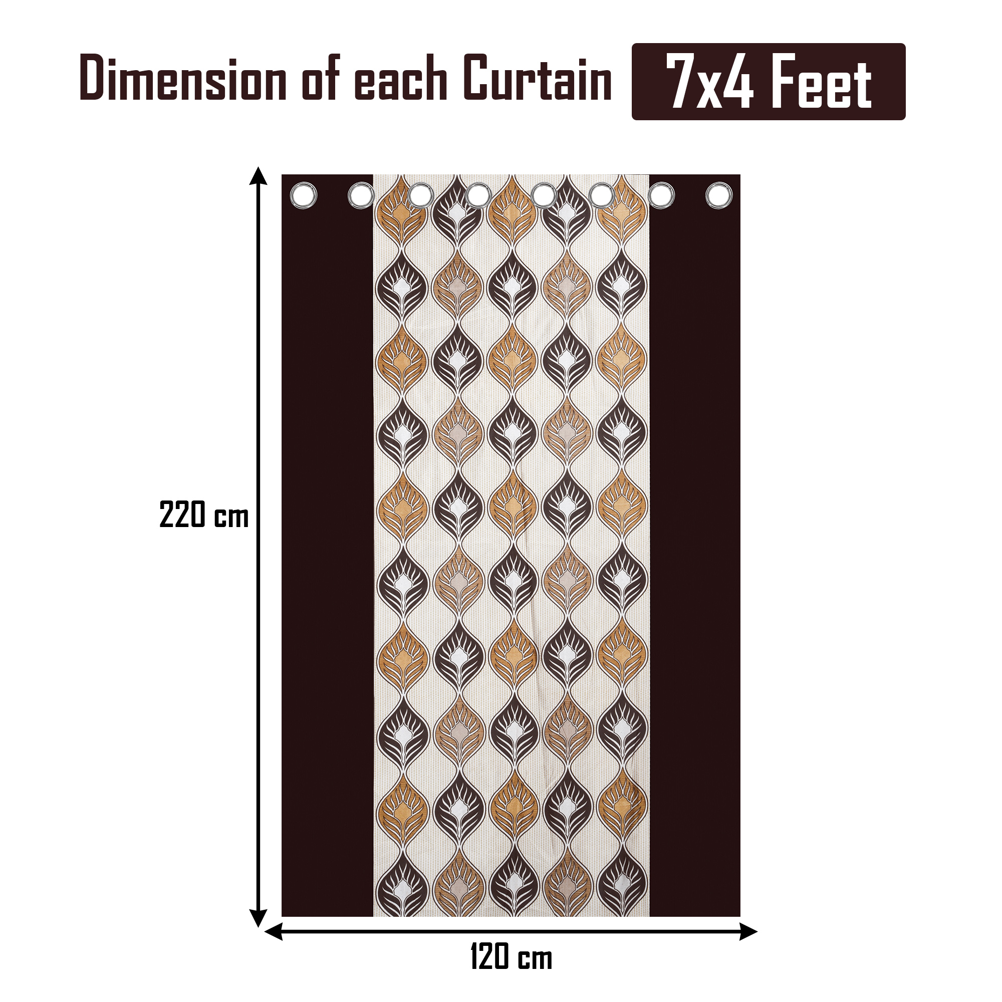 Kuber Industries Decorative Door Curtains 7 Feet for Home  Living Room with Eyelet Rings  Aesthetic Pardaa  Door Decoration Sheet Curtain  Tree Print - Purple  Beige