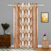 Decorative Door Curtain 7 Feet for Home &amp; Living Room with Eyelet Ring | Aesthetic Pardaa &amp; Door Decoration Sheet Curtain | Criss Cross Print - Brown &amp; Beige