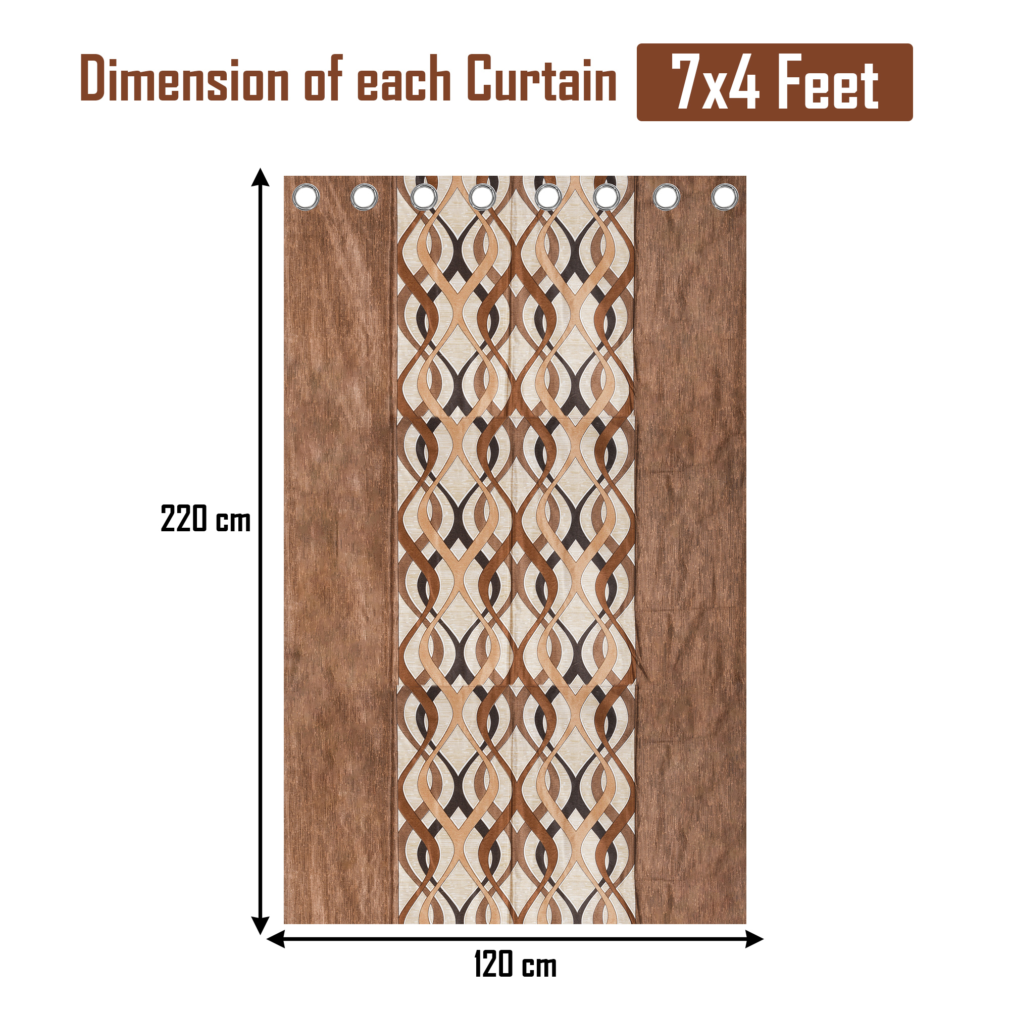Kuber Industries Decorative Door Curtain 7 Feet for Home  Living Room with Eyelet Ring  Aesthetic Pardaa  Door Decoration Sheet Curtain  Criss Cross Print - Brown  Beige
