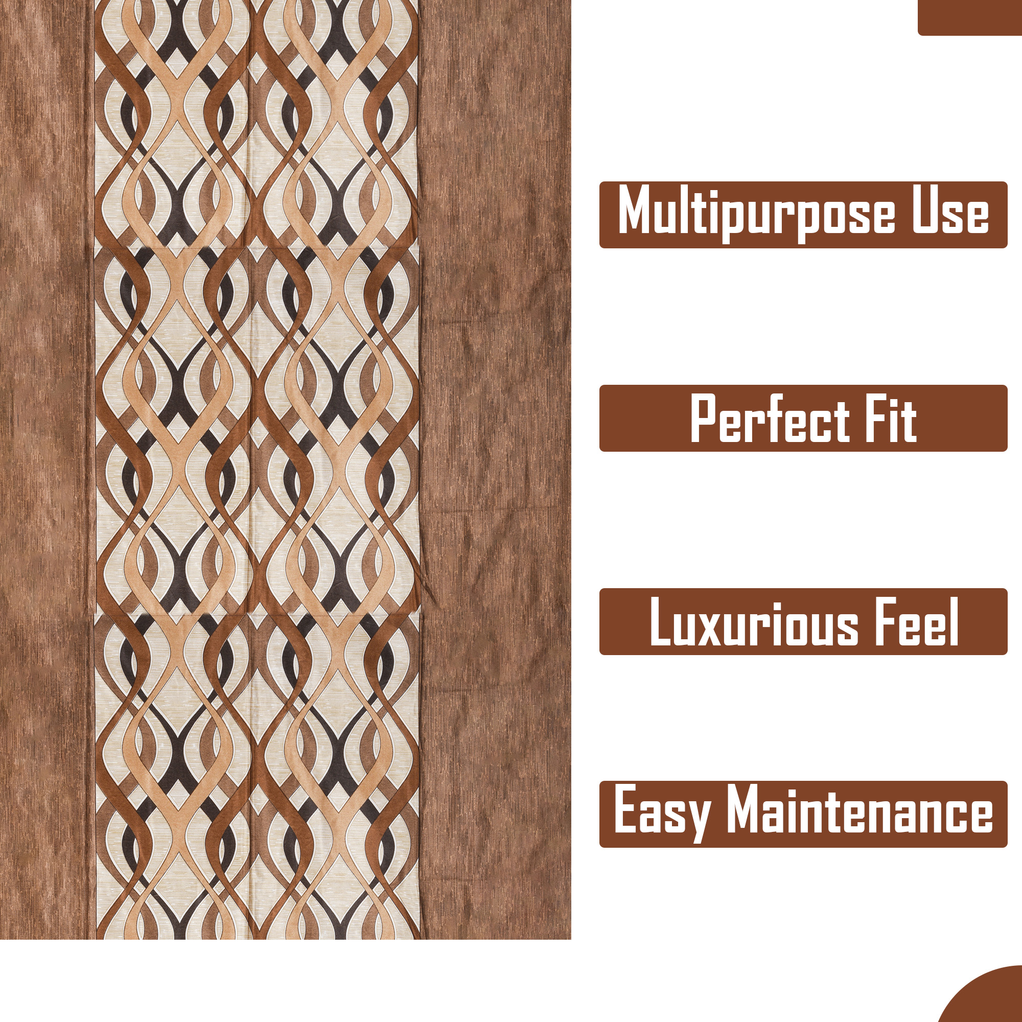 Kuber Industries Decorative Door Curtains 7 Feet for Home  Living Room with Eyelet Rings  Aesthetic Pardaa  Door Decoration Sheet Curtain  Big Leaf Print - Brown  Beige