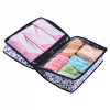 Lingerie Organizer for Women | Bra Storage Pouch, Sanitary Pads &amp; Innerwear Organizer for Travel | Floral Print-White &amp; Blue