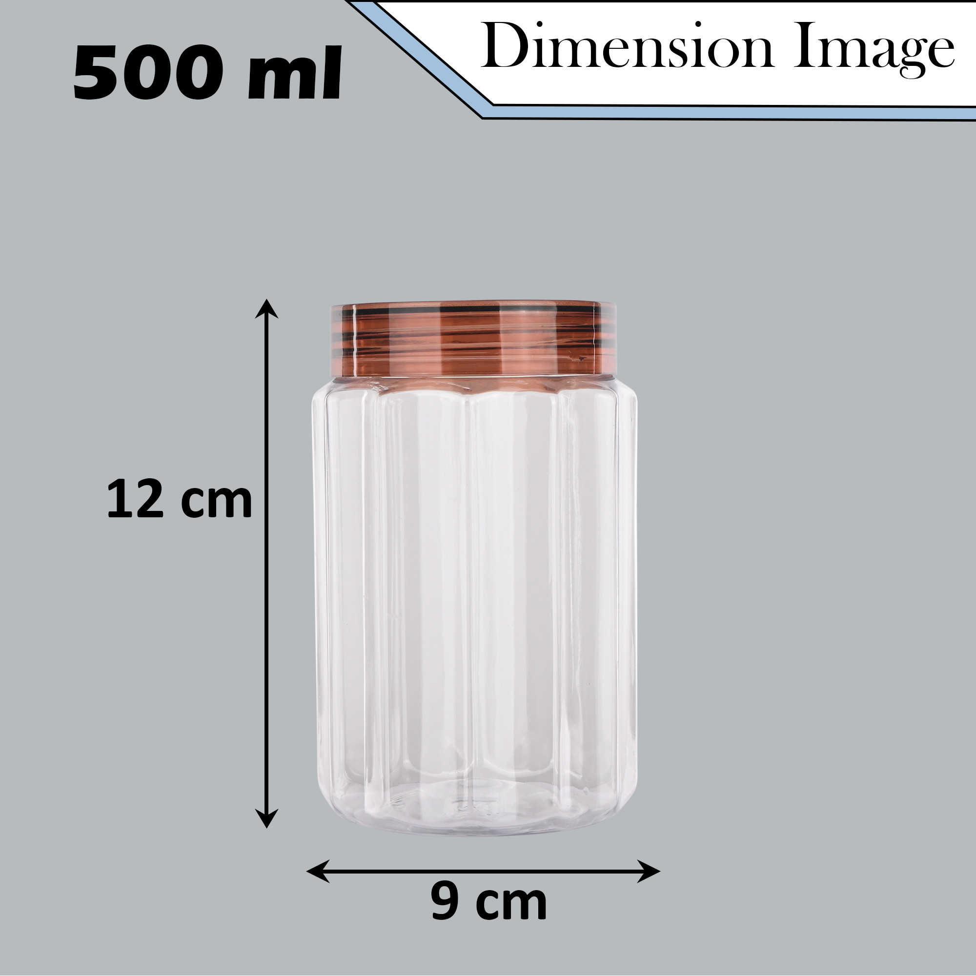 Kuber Industries Set of 3 Transparent 500 ml Plastic Kitchen Storage Box with Spoons  Durable Storage Containers for Kitchen - Ideal for Snacks Spices  Dry Fruits  Brown Transparent
