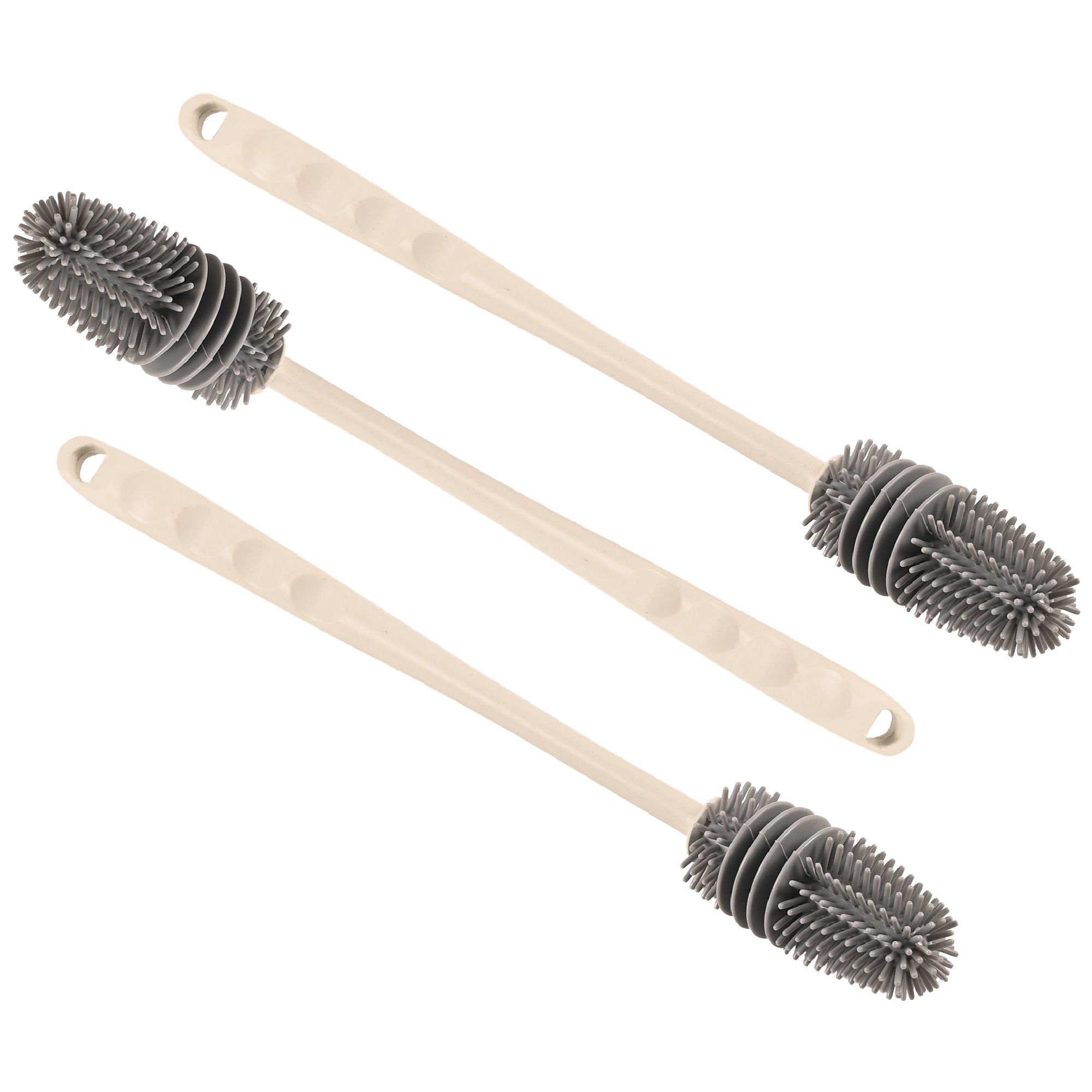 Kuber Industries  Long Handle Silicone Water Bottle Cleaning Brush  Baby Bottle Cleaning Brushes - Ideal for Feeding Bottles Containers Vases  Glass  Handy Kitchen Items  Grey