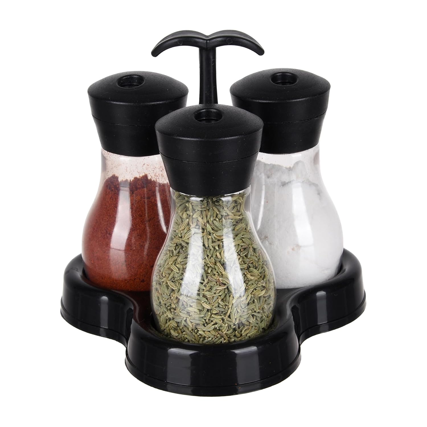 Kuber Industries Spice Rack  3 in 1 Masala Rack Set  Kitchen Spice Storage Box  Spice Rack for Kitchen  Masala Spice Rack  Masala Daani  Masala dabba  Spice Jar  Black