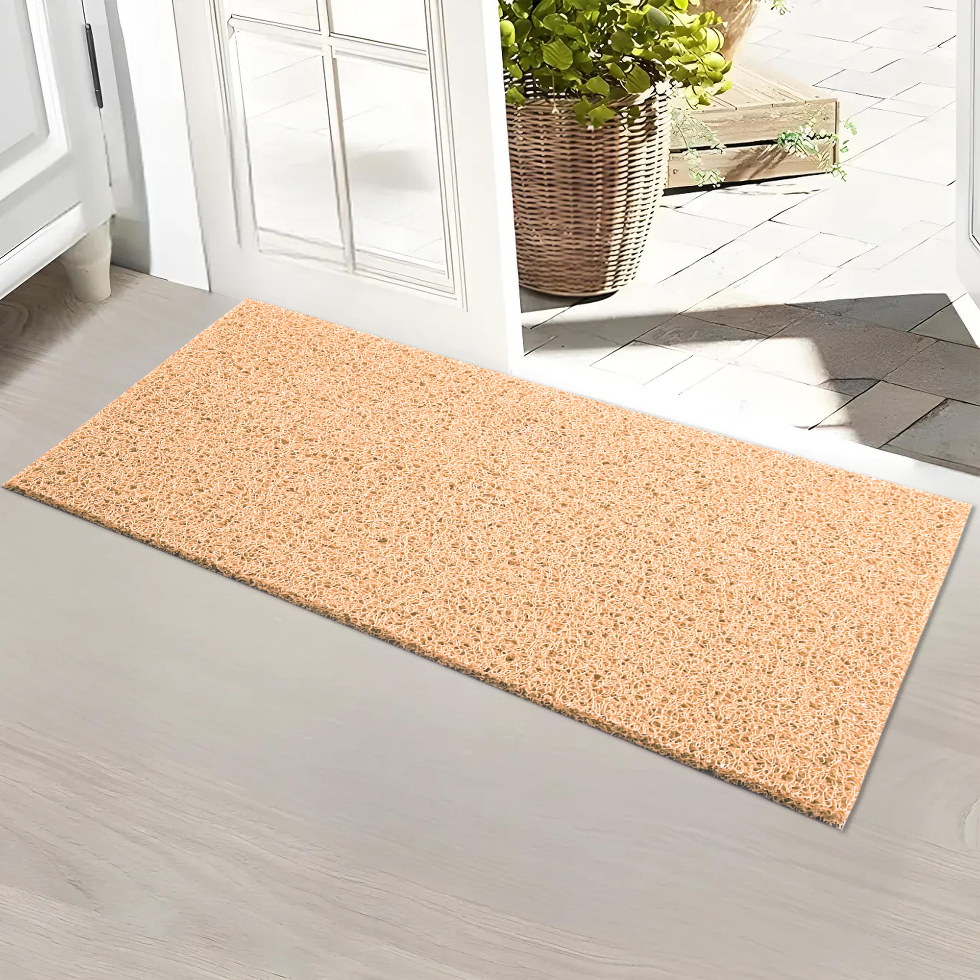 Kuber Industries 16x24 Inch Rubber PVC Water Absorbing Front Floor Mat  Door Mats for Home Entrance Large  Door MatsRugs for Office Bedroom  Kitchen  Anti Slip PaydanFoot Mat  Cream