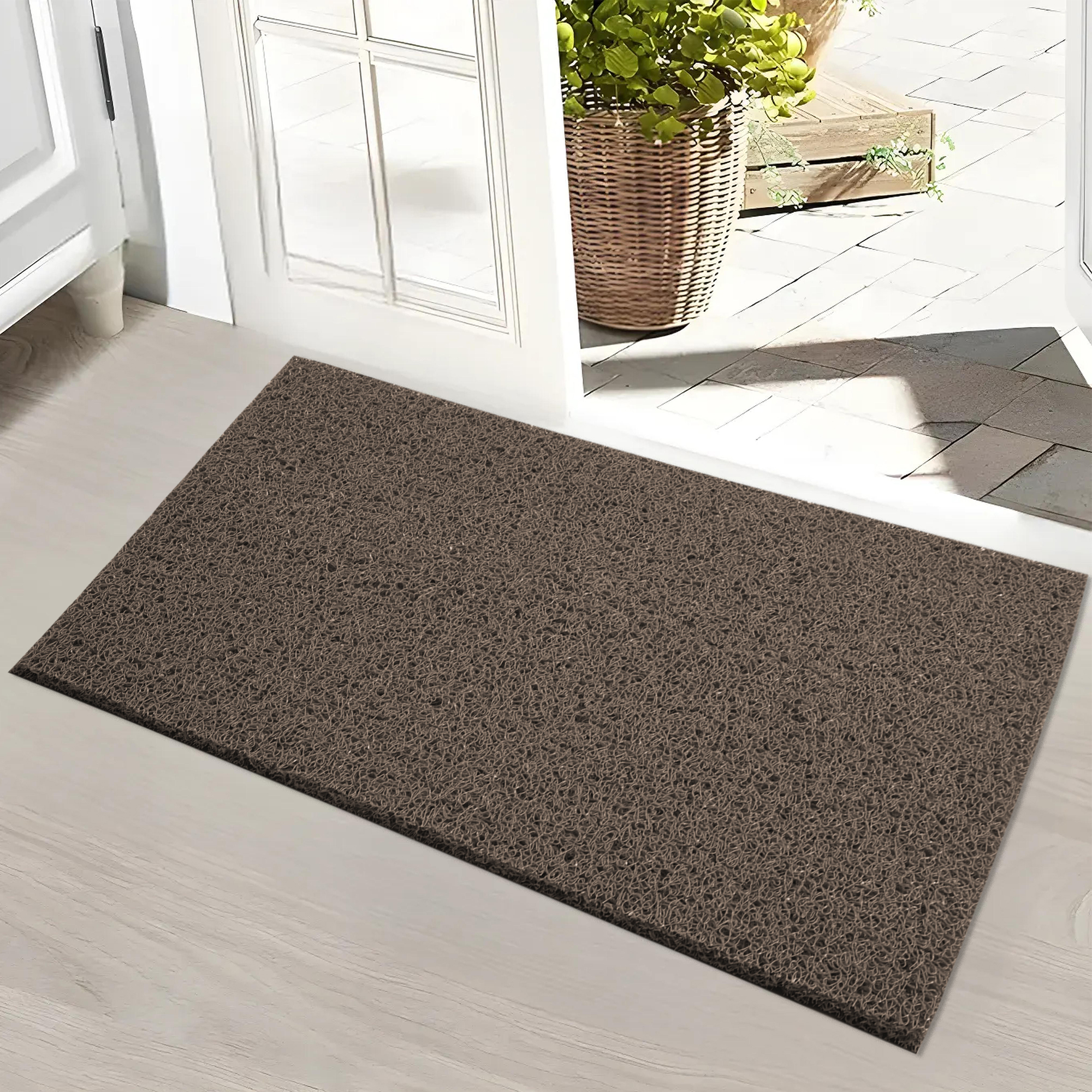 Kuber Industries 16x24 Inch Rubber PVC Water Absorbing Front Floor Mat  Door Mats for Home Entrance Large  Door MatsRugs for Office Bedroom  Kitchen  Anti Slip PaydanFoot Mat  Brown