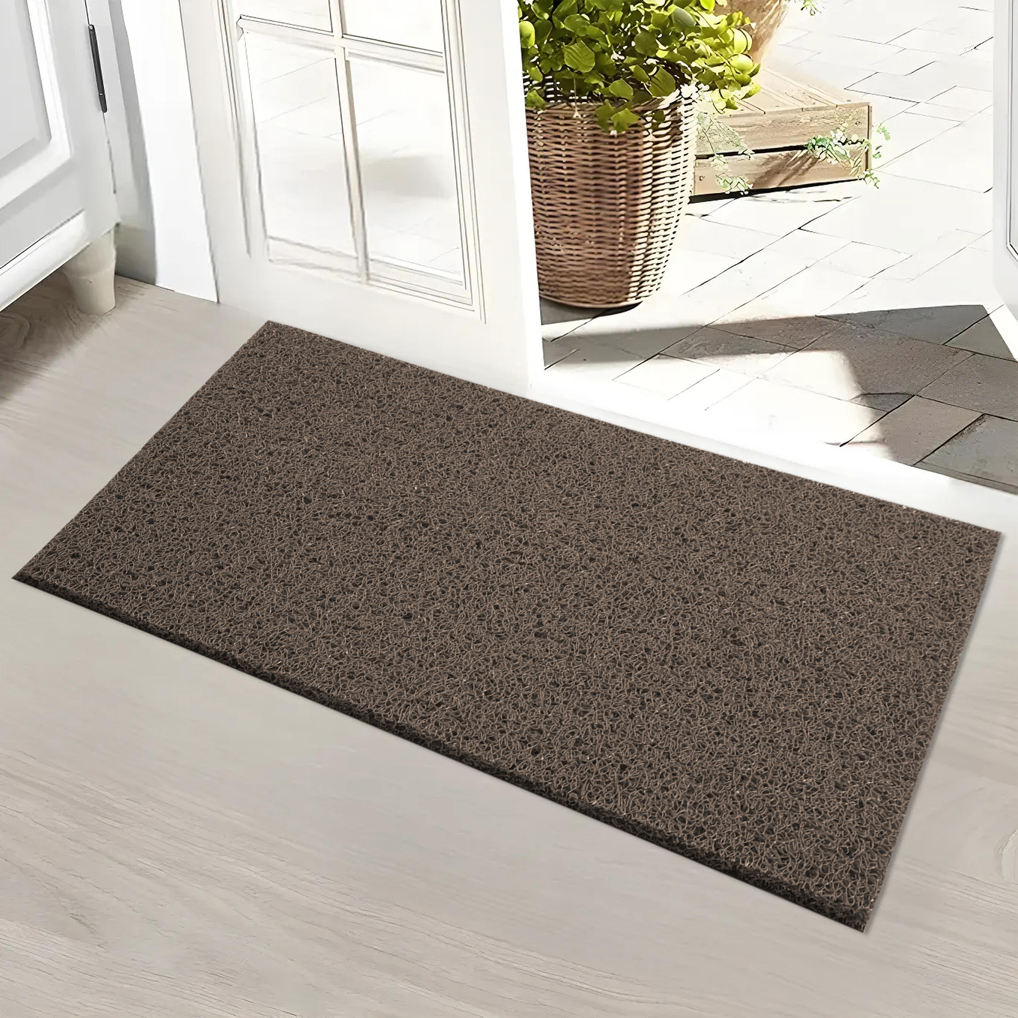 Kuber Industries 16x24 Inch Rubber PVC Water Absorbing Front Floor Mat  Door Mats for Home Entrance Large  Door MatsRugs for Office Bedroom  Kitchen  Anti Slip PaydanFoot Mat  Brown