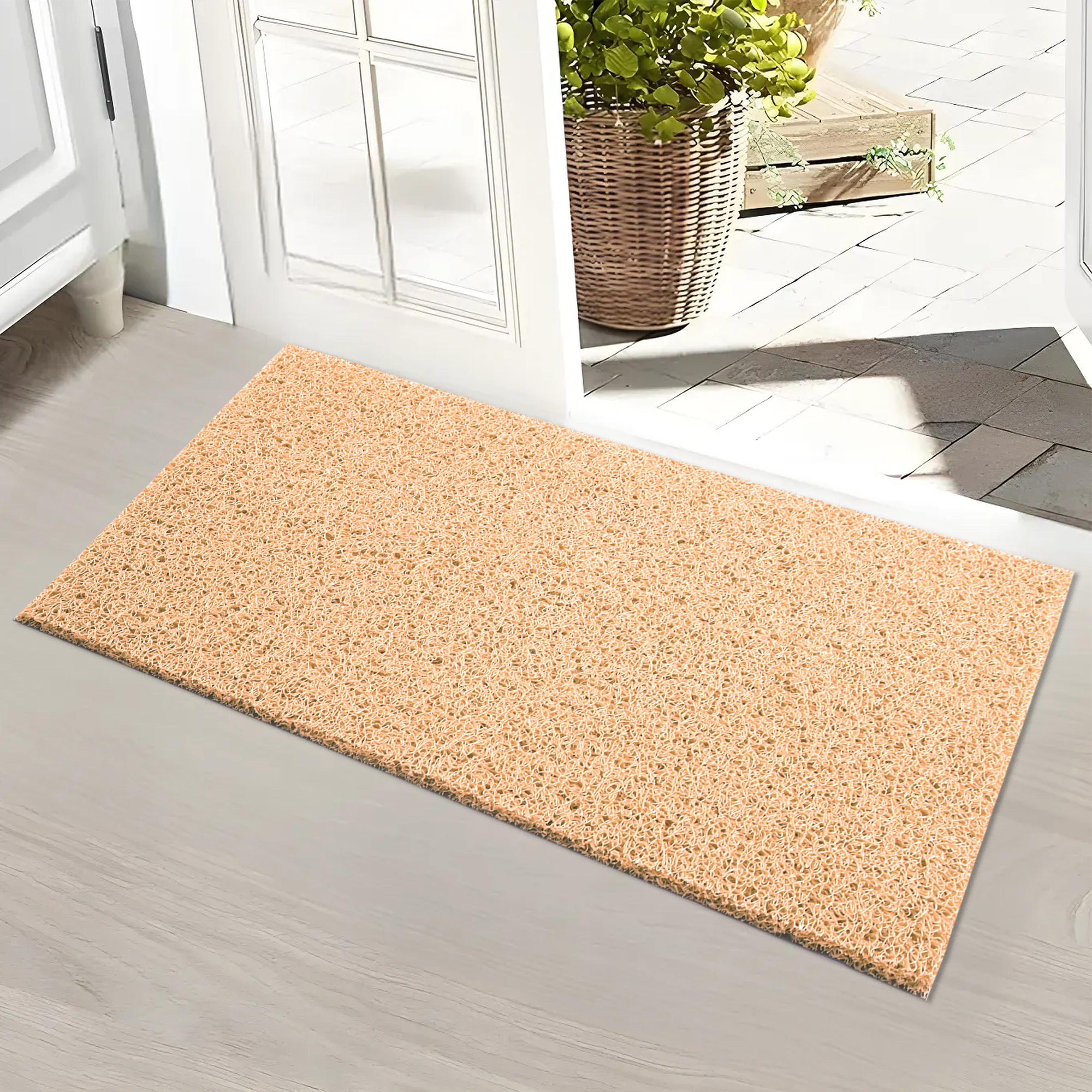 Kuber Industries 16x24 Inch Rubber PVC Water Absorbing Front Floor Mat  Door Mats for Home Entrance Large  Door MatsRugs for Office Bedroom  Kitchen  Anti Slip PaydanFoot Mat  Cream