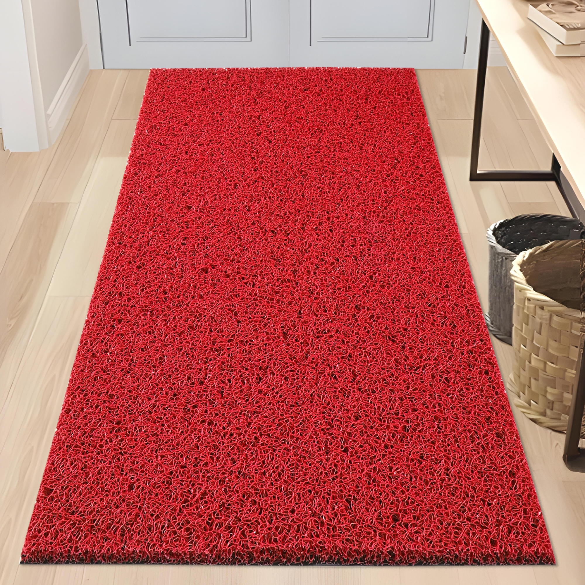 Kuber Industries 16x24 Inch Rubber PVC Water Absorbing Front Floor Mat  Door Mats for Home Entrance Large  Door MatsRugs for Office Bedroom  Kitchen  Anti Slip PaydanFoot Mat  Red
