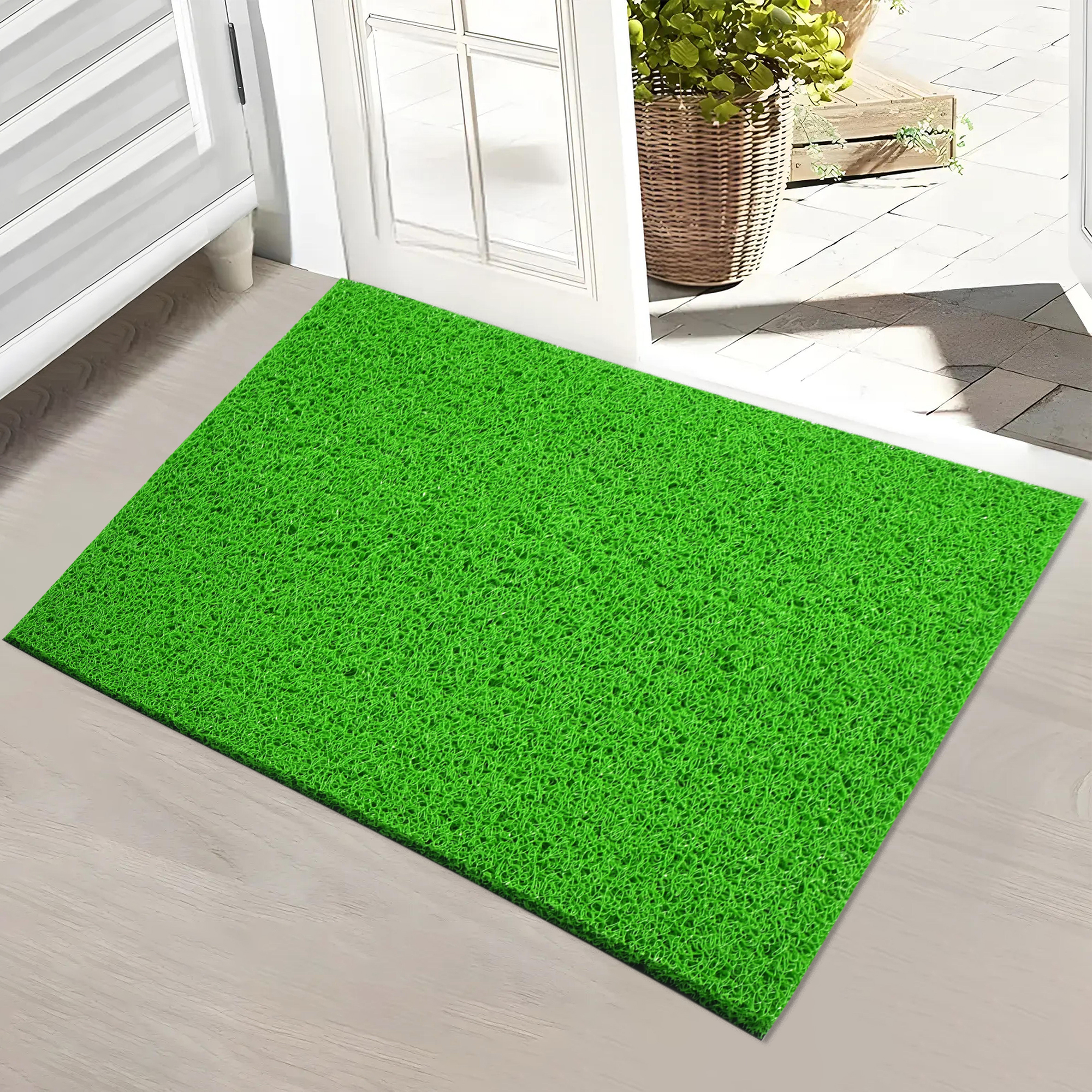 Kuber Industries 16x24 Inch Rubber PVC Water Absorbing Front Floor Mat  Door Mats for Home Entrance Large  Door MatsRugs for Office Bedroom  Kitchen  Anti Slip PaydanFoot Mat  Green