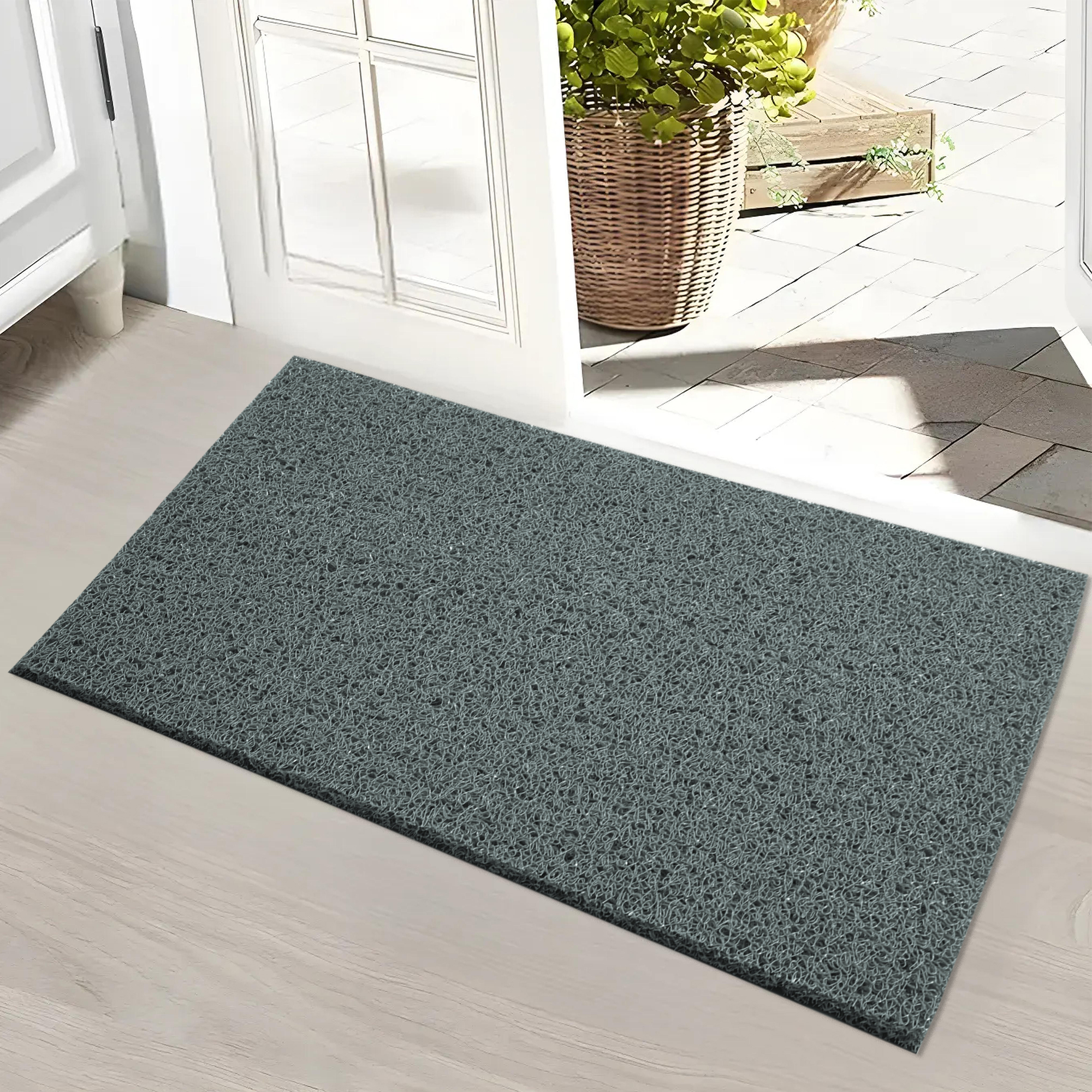 Kuber Industries 16x24 Inch Rubber PVC Water Absorbing Front Floor Mat  Door Mats for Home Entrance Large  Door MatsRugs for Office Bedroom  Kitchen  Anti Slip PaydanFoot Mat  Grey