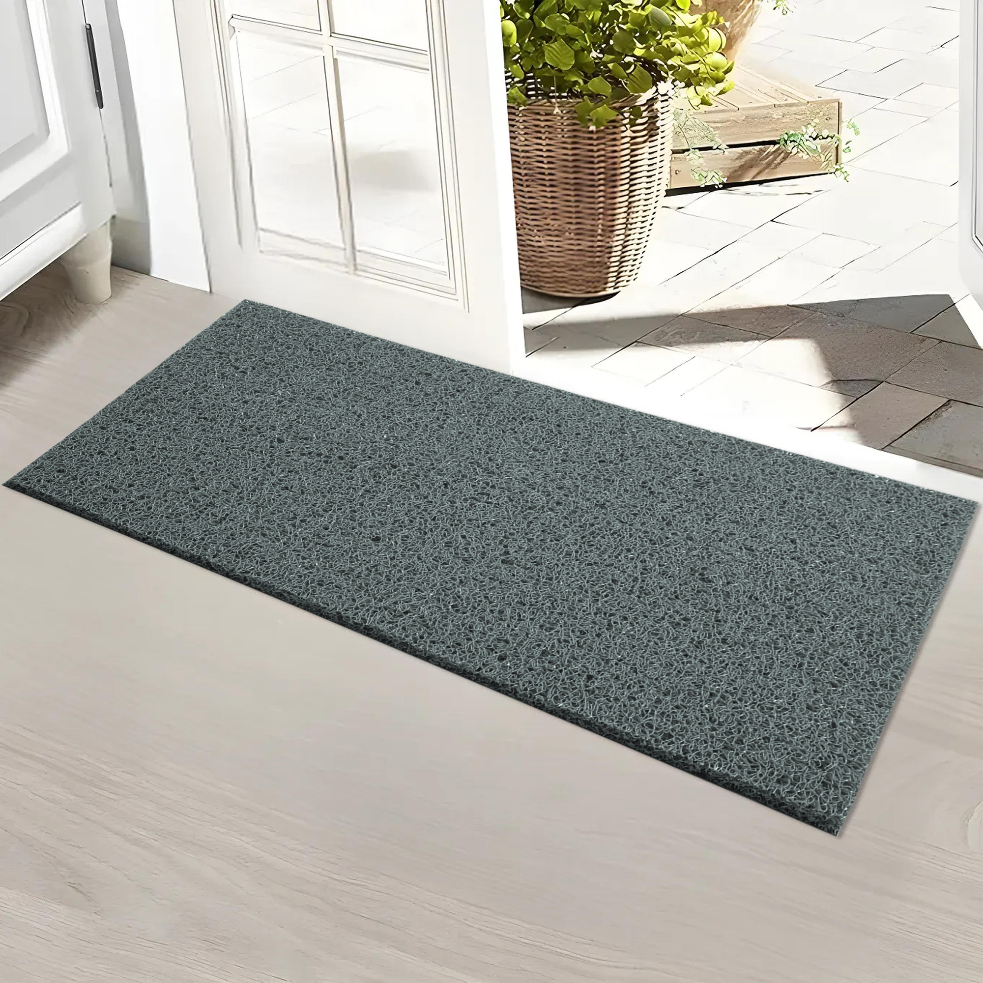 Kuber Industries 16x24 Inch Rubber PVC Water Absorbing Front Floor Mat  Door Mats for Home Entrance Large  Door MatsRugs for Office Bedroom  Kitchen  Anti Slip PaydanFoot Mat  Grey