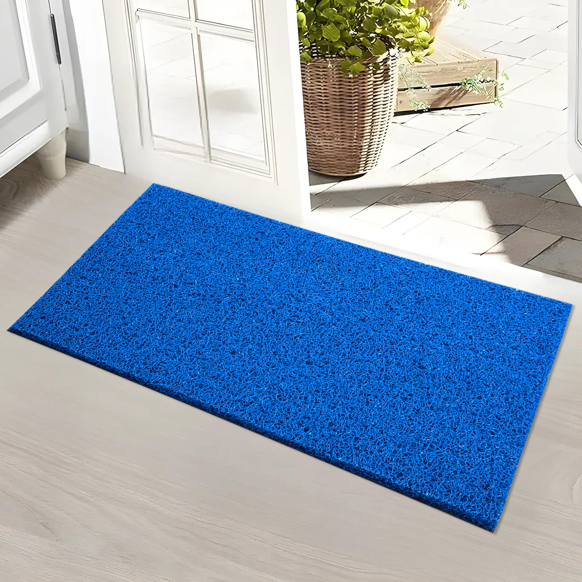 Kuber Industries 16x24 Inch Rubber PVC Water Absorbing Front Floor Mat  Door Mats for Home Entrance Large  Door MatsRugs for Office Bedroom  Kitchen  Anti Slip PaydanFoot Mat  Blue